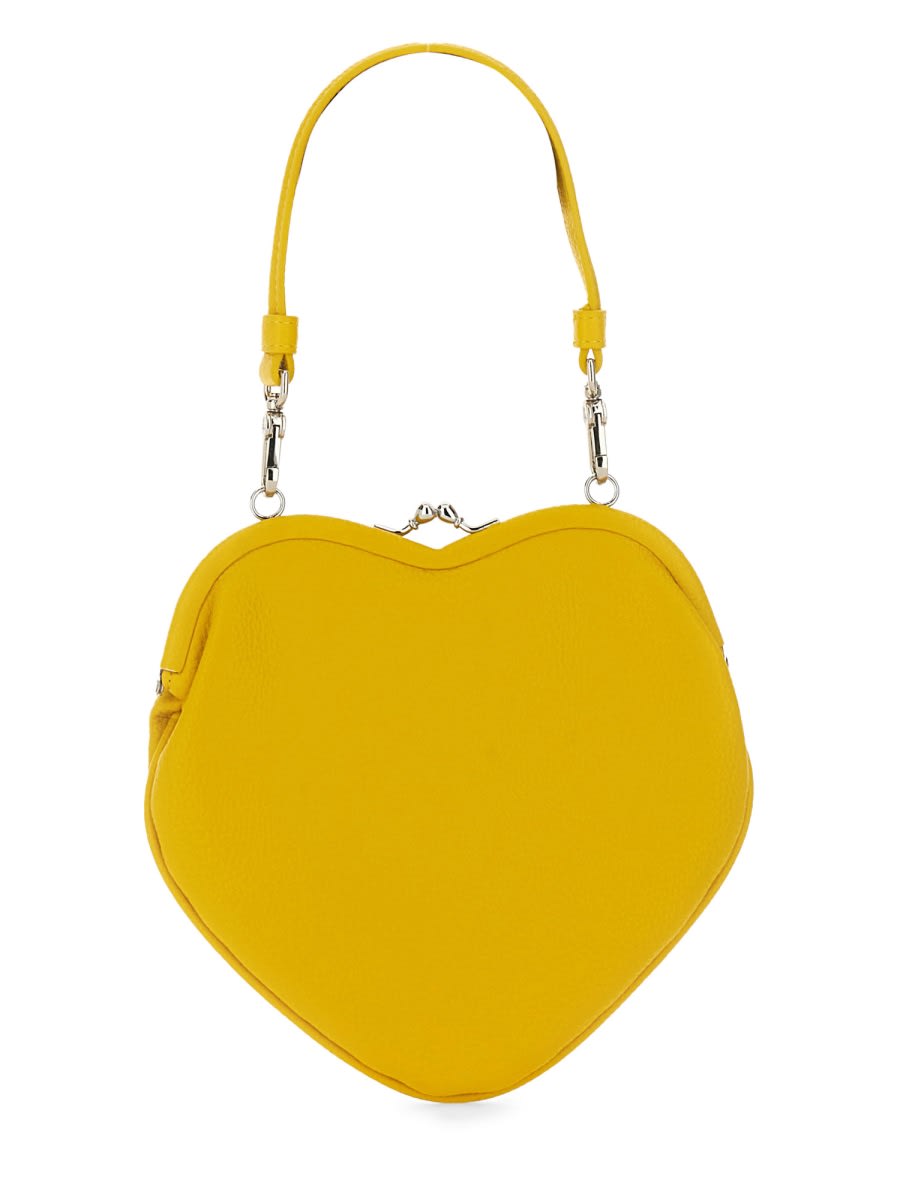 Shop Vivienne Westwood Belle Heart Frame Bag In Yellow