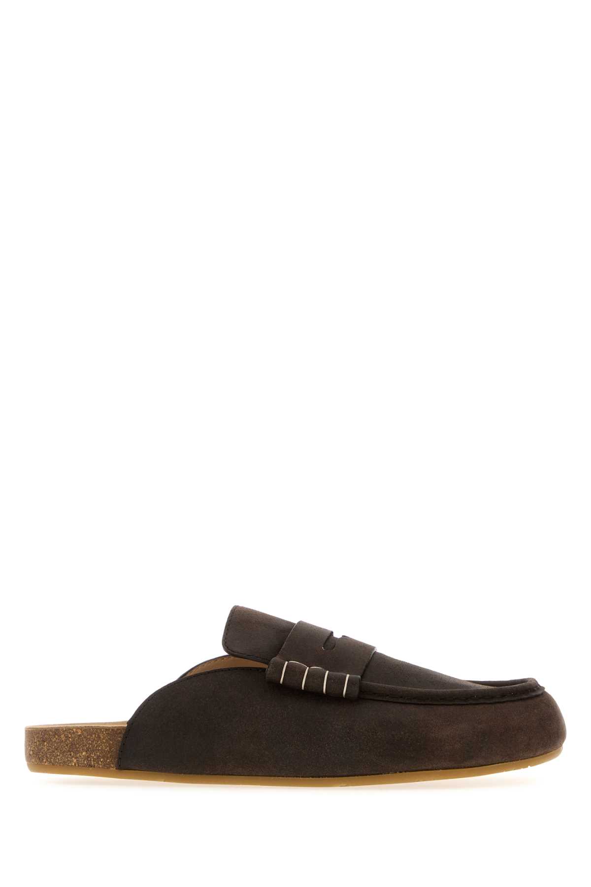 Jw Anderson Brown Leather Stitch Slippers In Brown