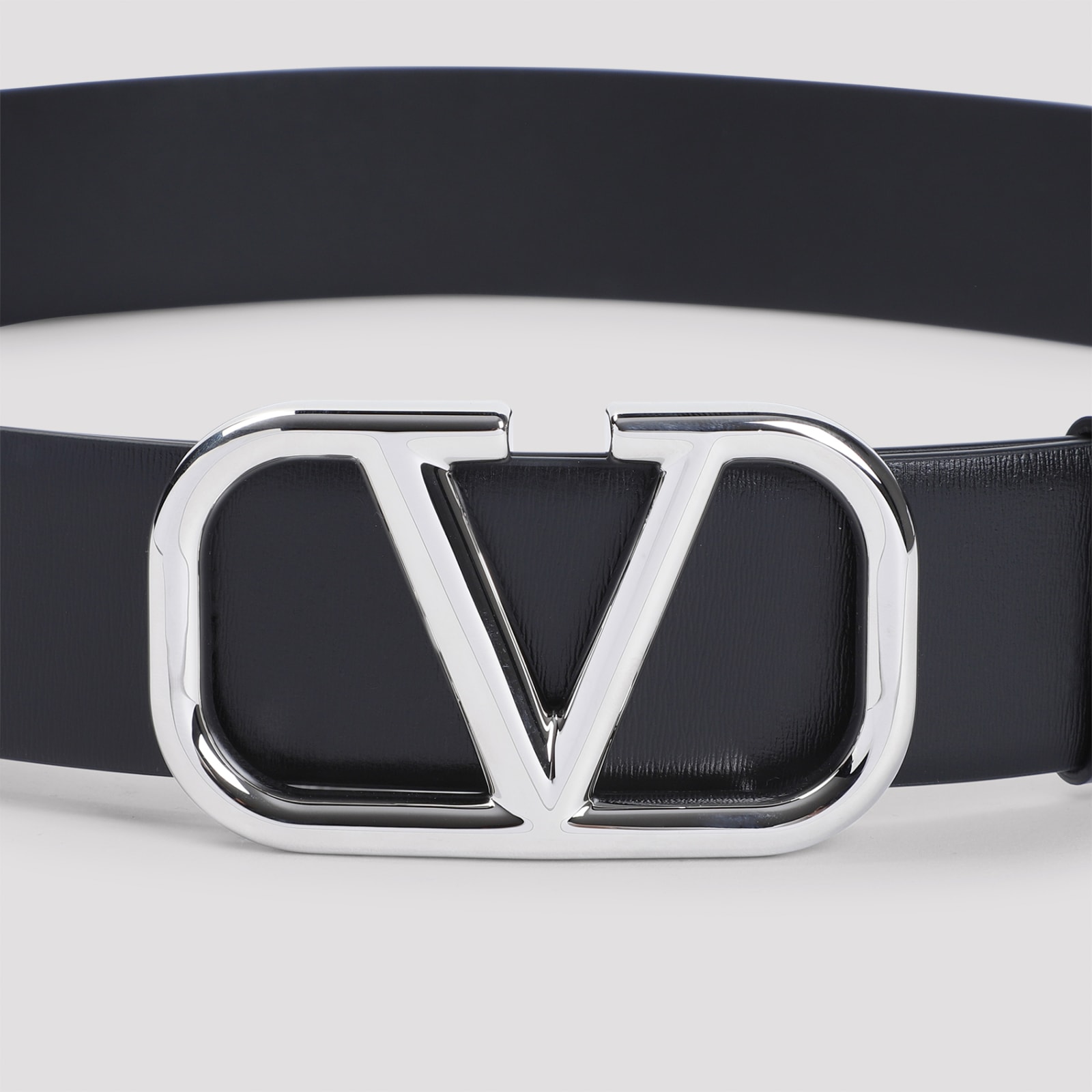 Shop Valentino Vlogo Signature Buckled Belt In No Nero