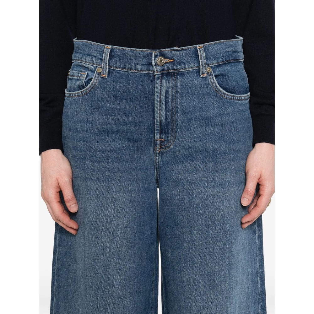 7 For All Mankind Zoey High Waist Wide Leg Jeans In Blue