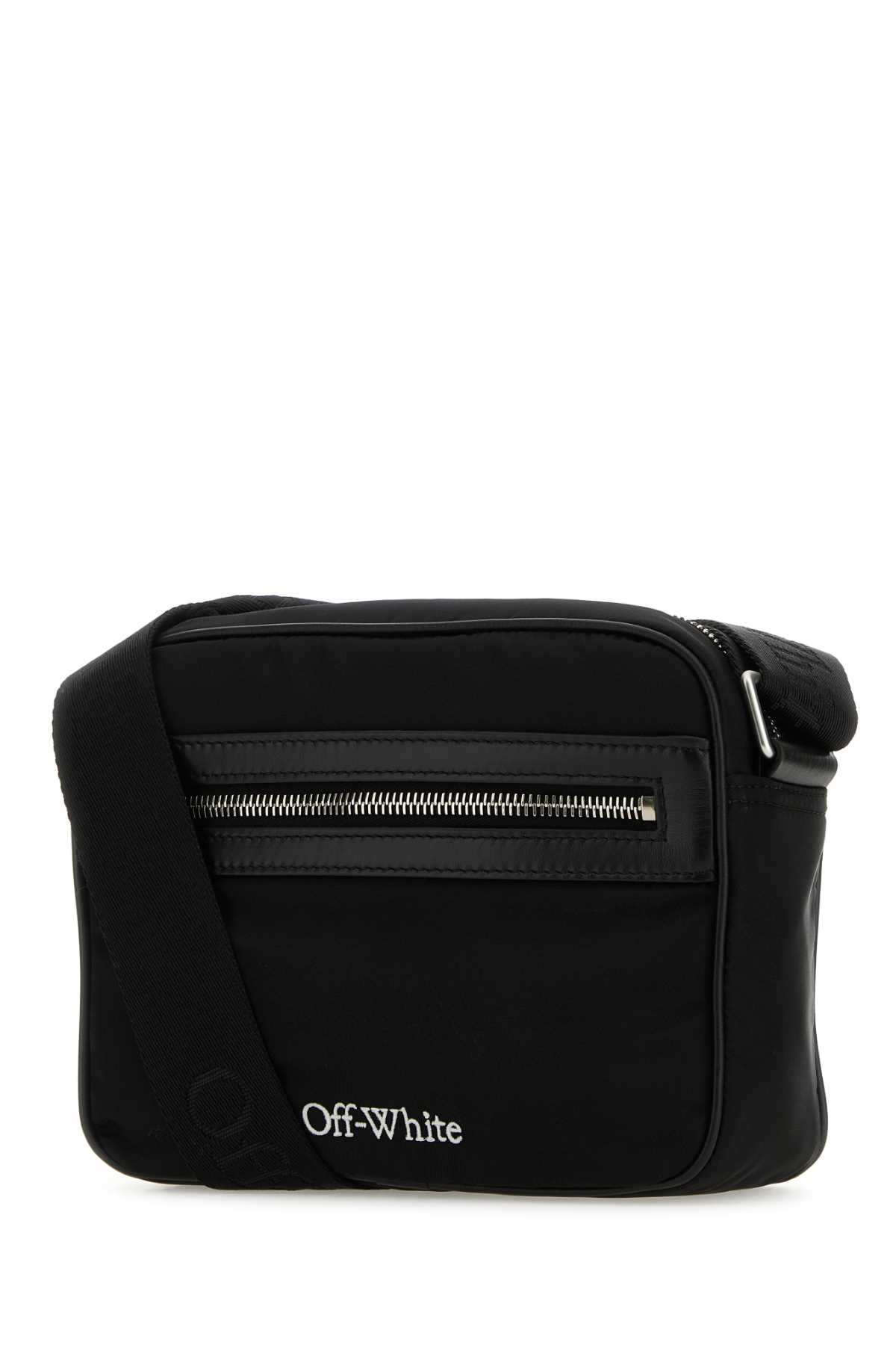 Shop Off-white Black Nylon Core Crossbody Bag In 1000