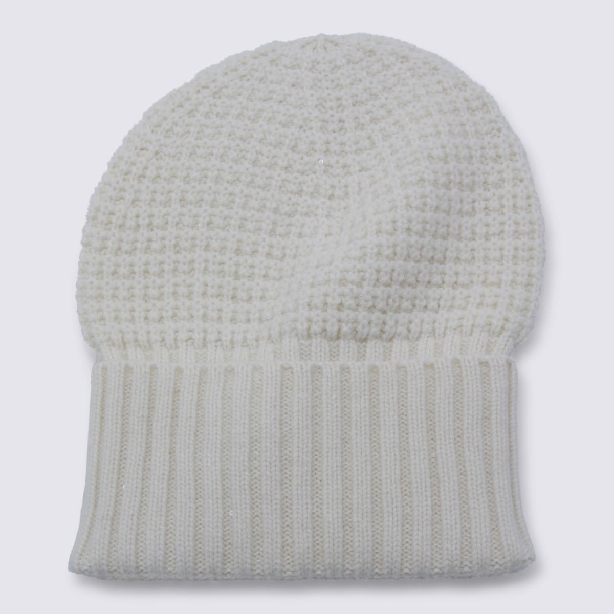 Fabiana Filippi Comfortable Stretch Fit Waffle Knit Hat In Gray
