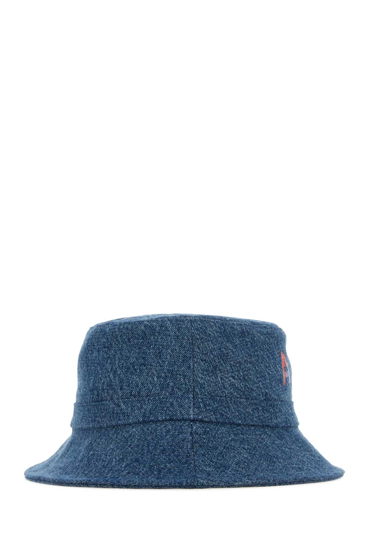 Shop Apc Denim Bob Mark Bucket Hat In Washedindigo