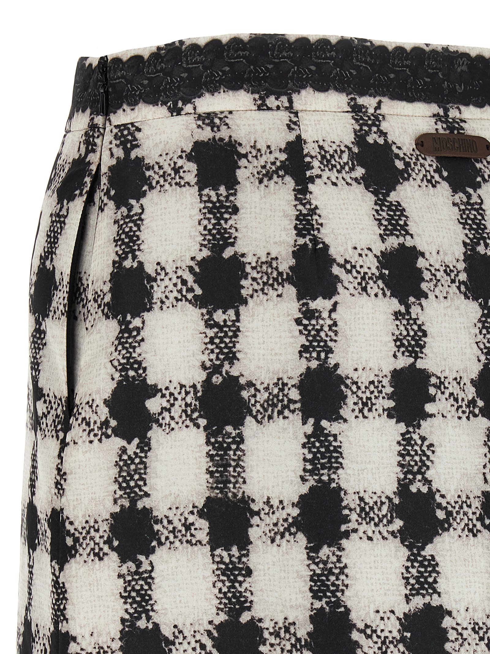 Moschino Texture Print Mini Skirt In Black