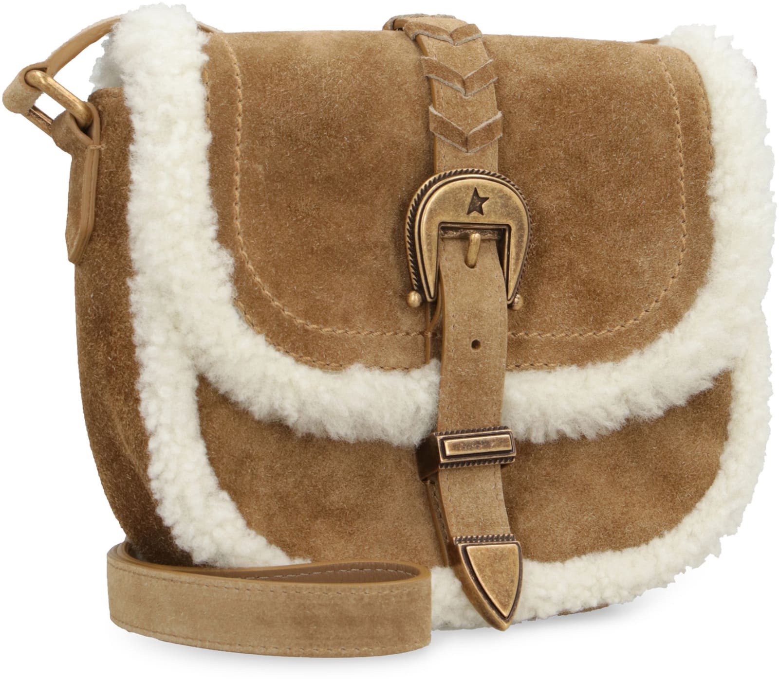 Women's Rodeo Bag in suede with shearling details