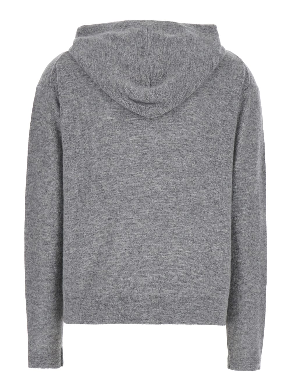 Shop Allude Grey Drawstring Hoodie In Wool And Cashmere Woman