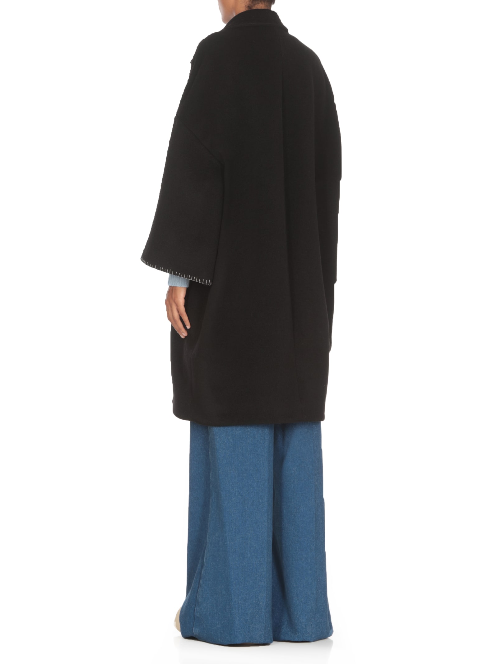 Shop Marni Wool Coat In Black