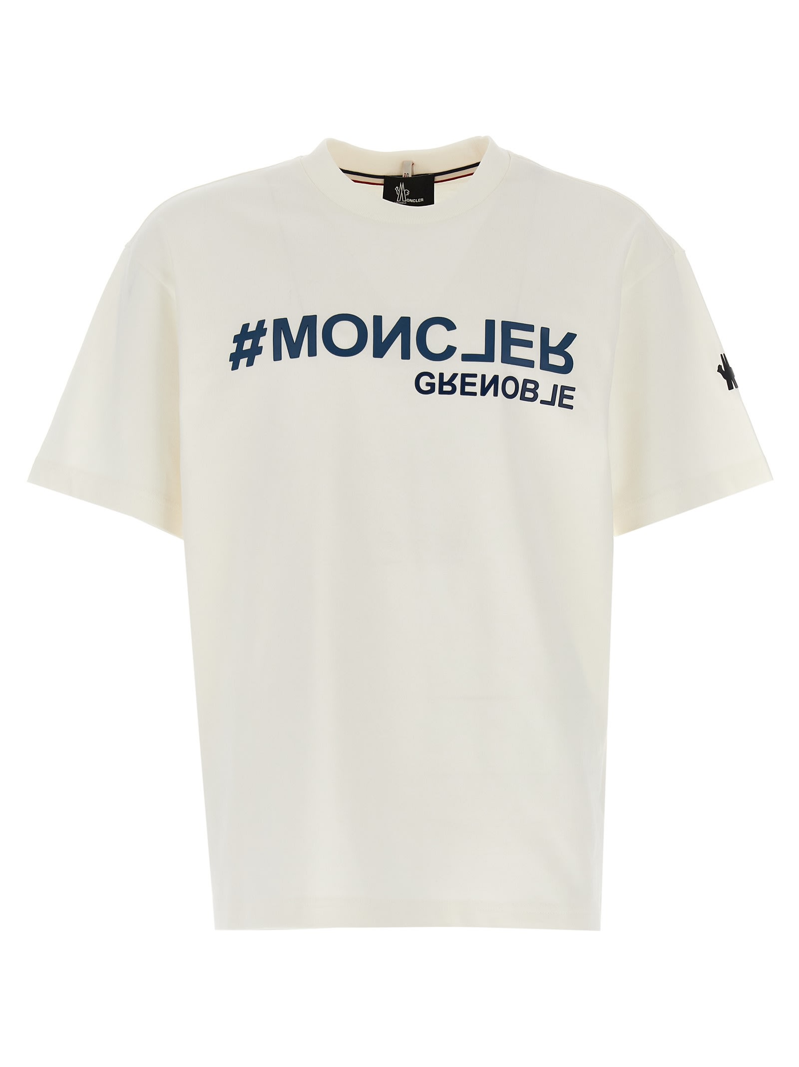 Shop Moncler Logo Print T-shirt In White