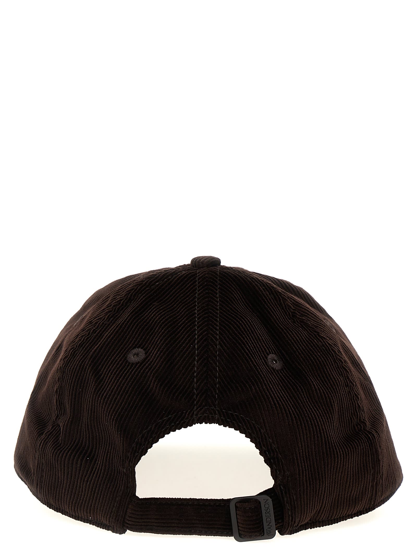 Shop Jw Anderson Logo Embroidery Velvet Cap In Dark