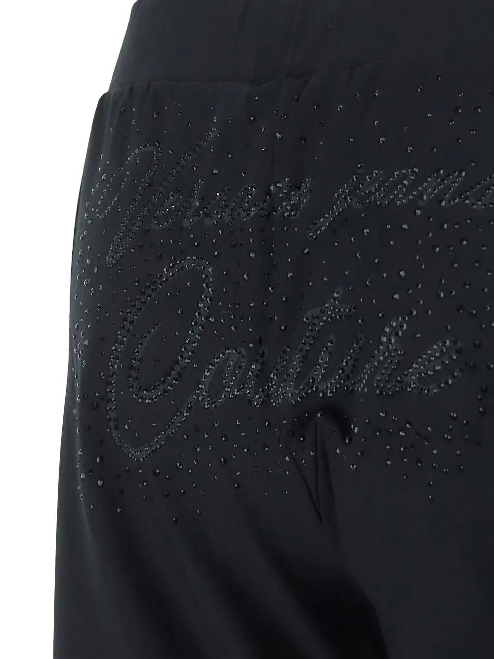 Shop Versace Jeans Couture Logo Script Trousers In Black