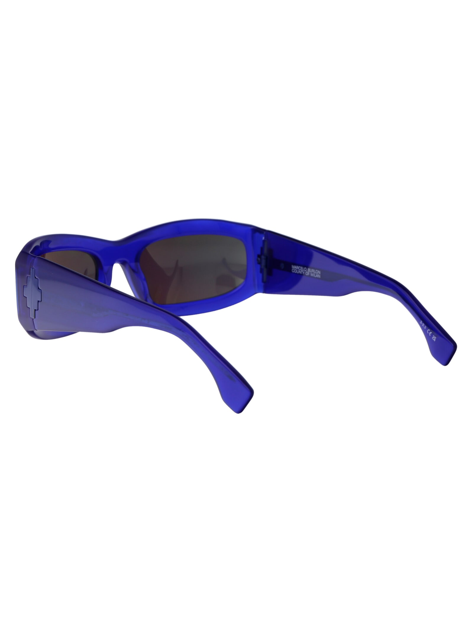Shop Marcelo Burlon County Of Milan Catemu Sunglasses In 4555 Blue