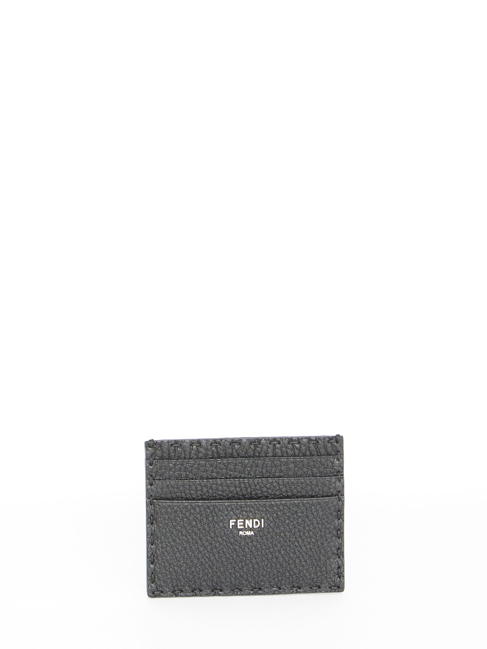 Shop Fendi Selleria Cardholder In Black