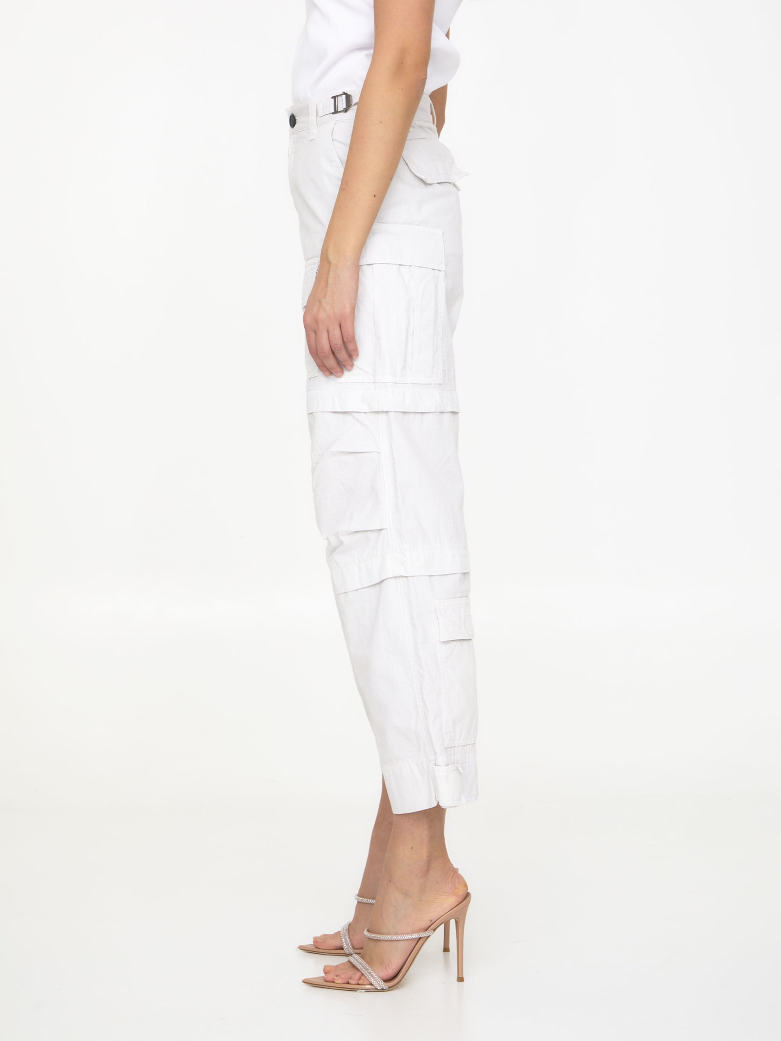 Shop Darkpark Julia Cargo Pants In White