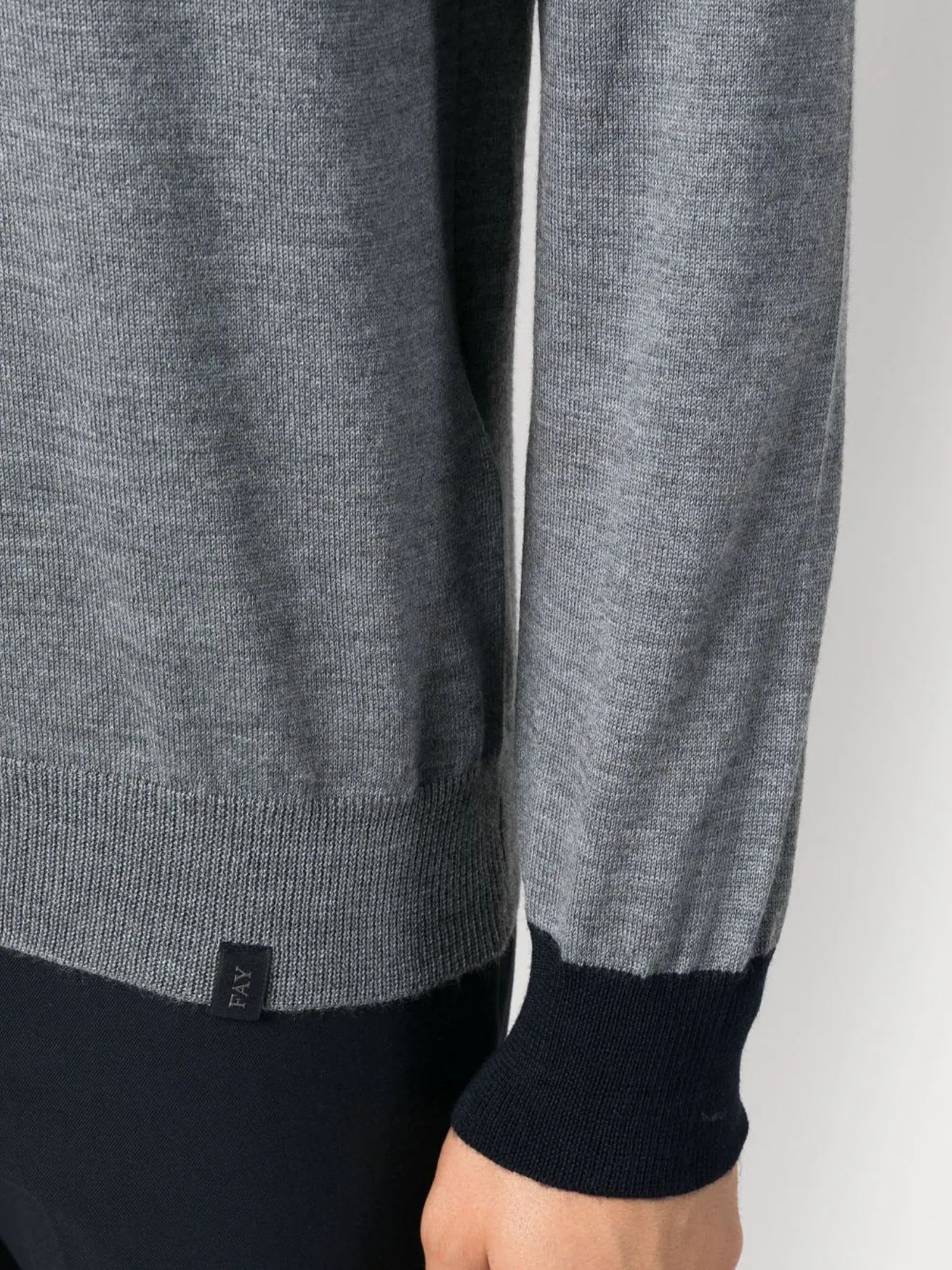 Shop Fay Grey Virgin Wool Jumper