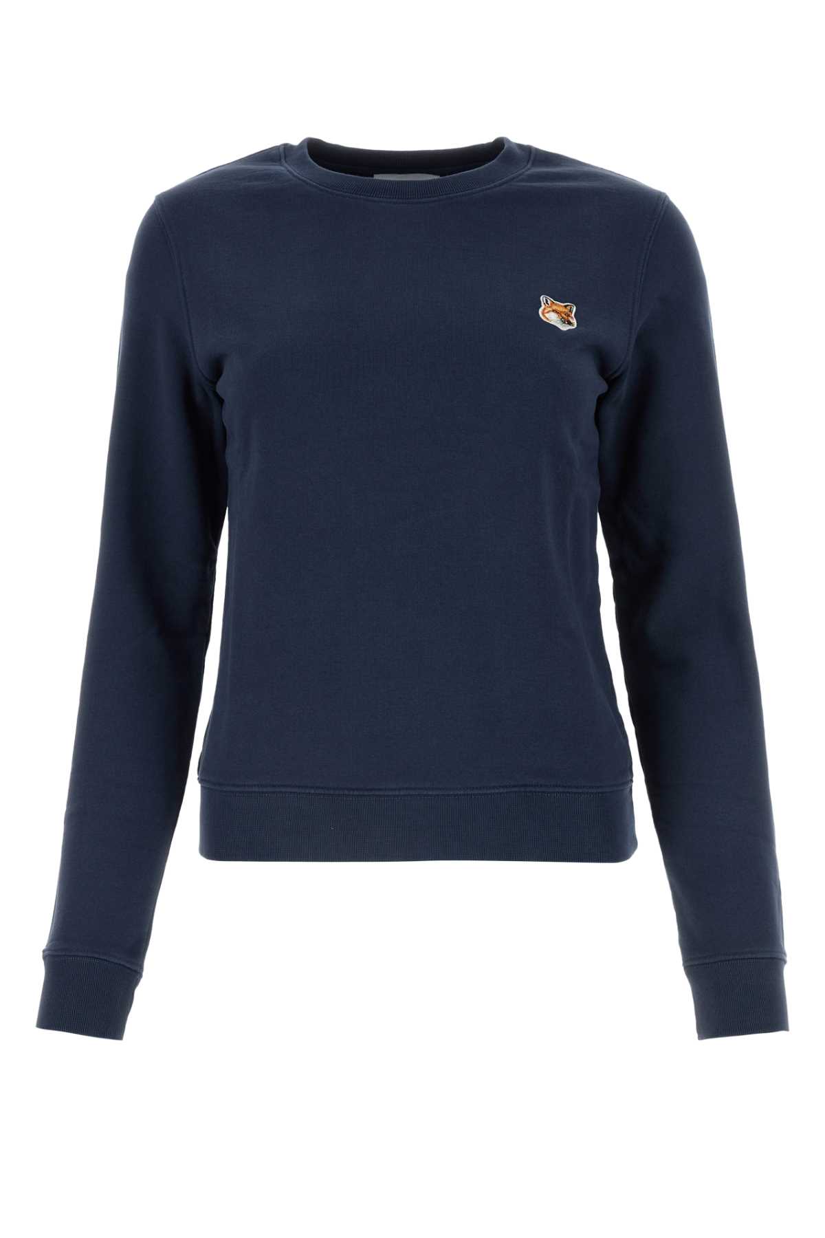 Maison Kitsuné Navy Blue Cotton Sweatshirt