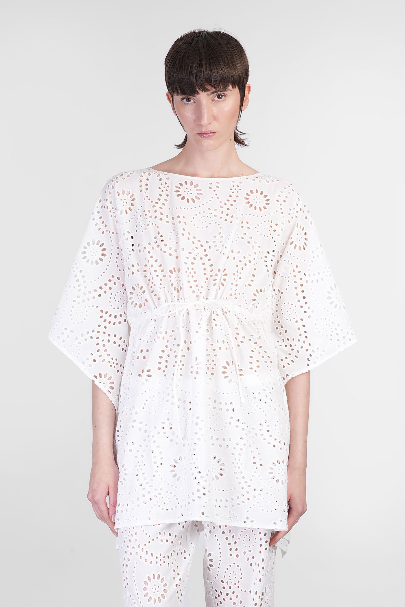 Mc2 Saint Barth Iria Topwear In White Cotton