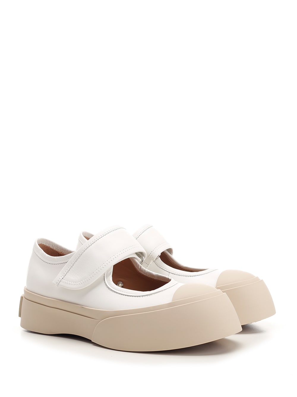 Shop Marni Pablo Mary Jane Sneakers In White