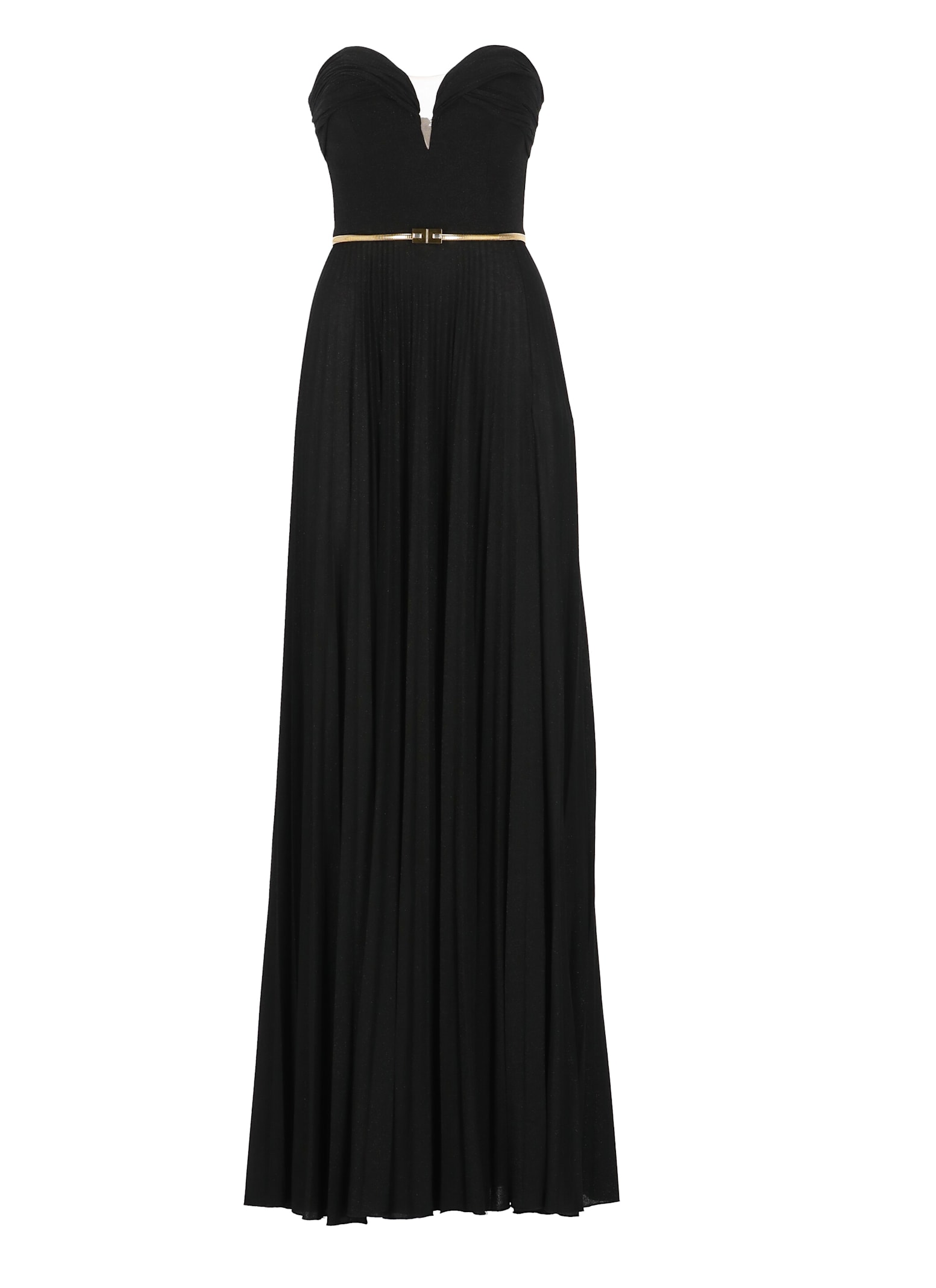 Shop Elisabetta Franchi Lurex Red Carpet Dress In Black