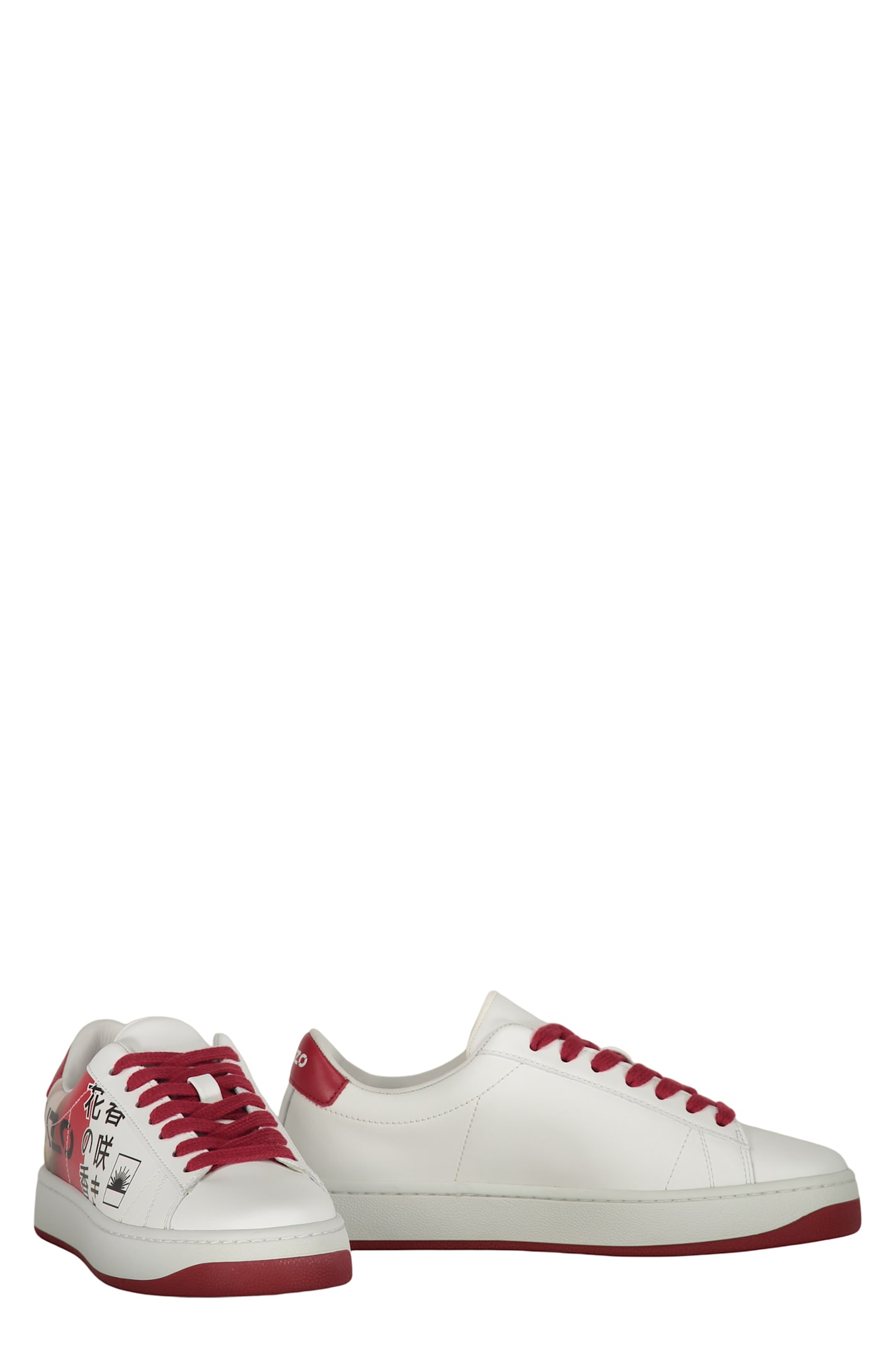 Kenzo Kourt Logo-print Sneakers In White