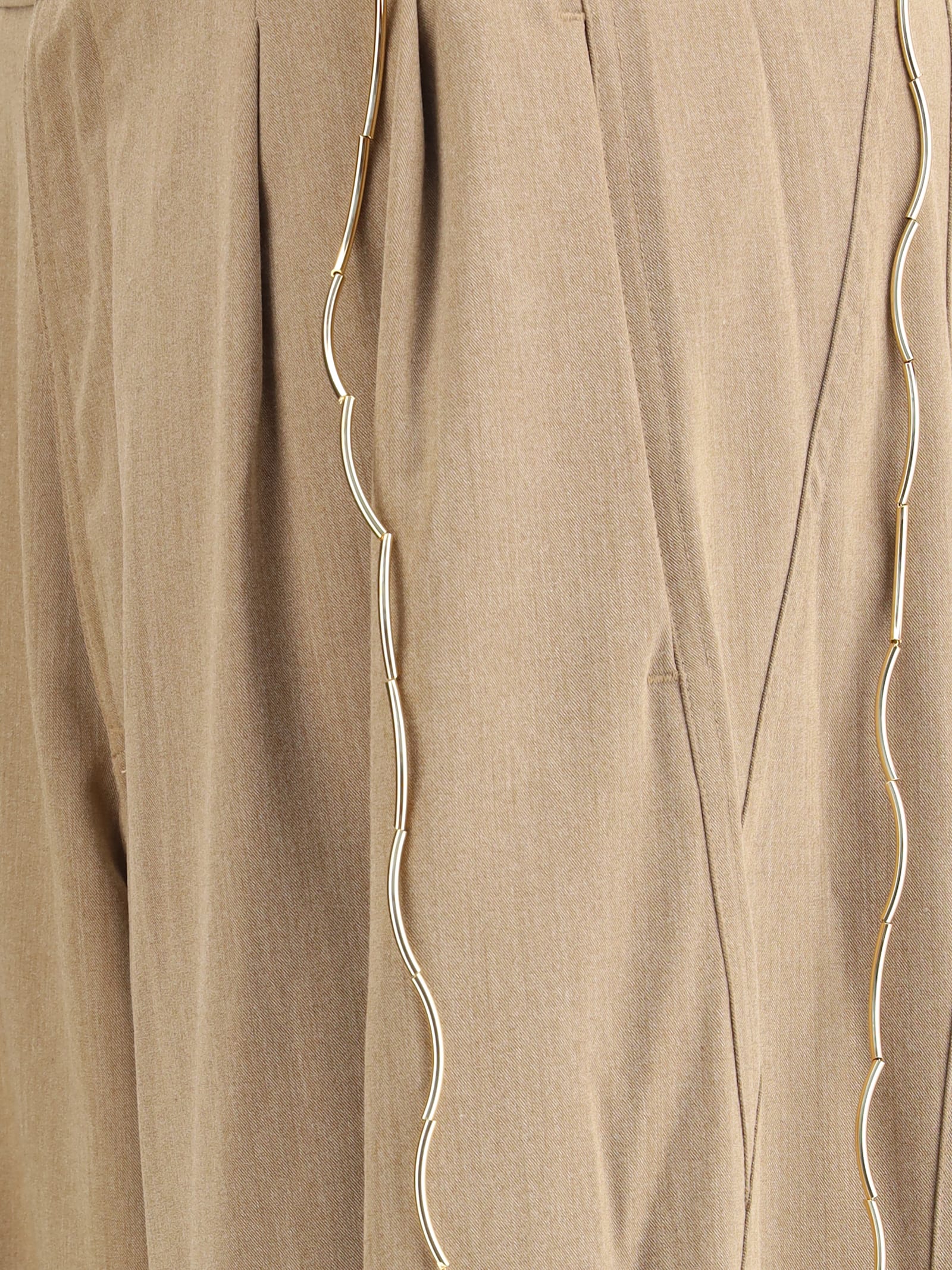 Darkpark Chain Adorned Phebe Pants In Nude