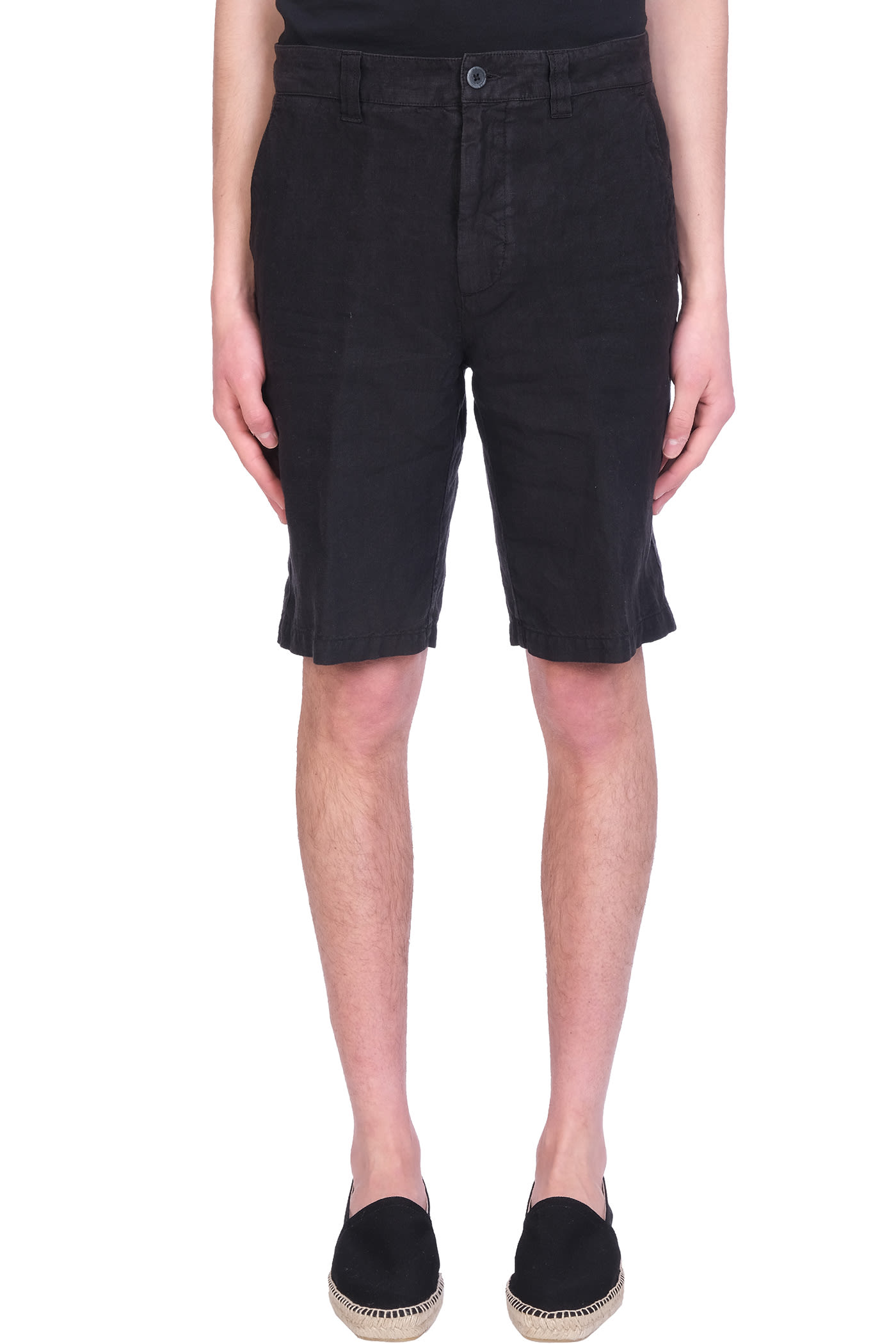 120% Lino Shorts In Black Linen