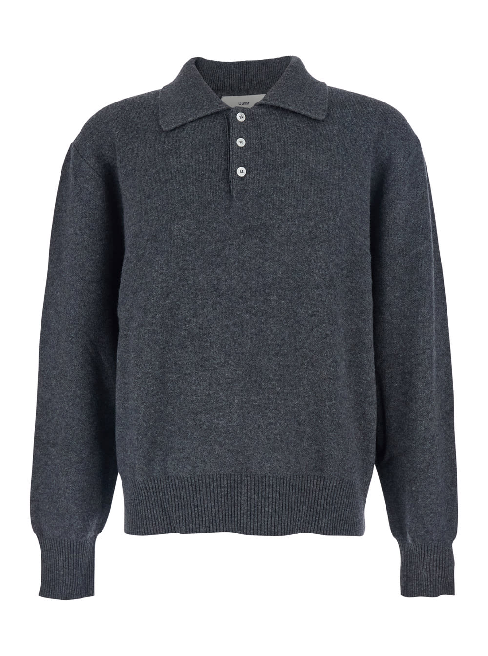 Dunst Unisex Cashmere Collared Sweater In Gray