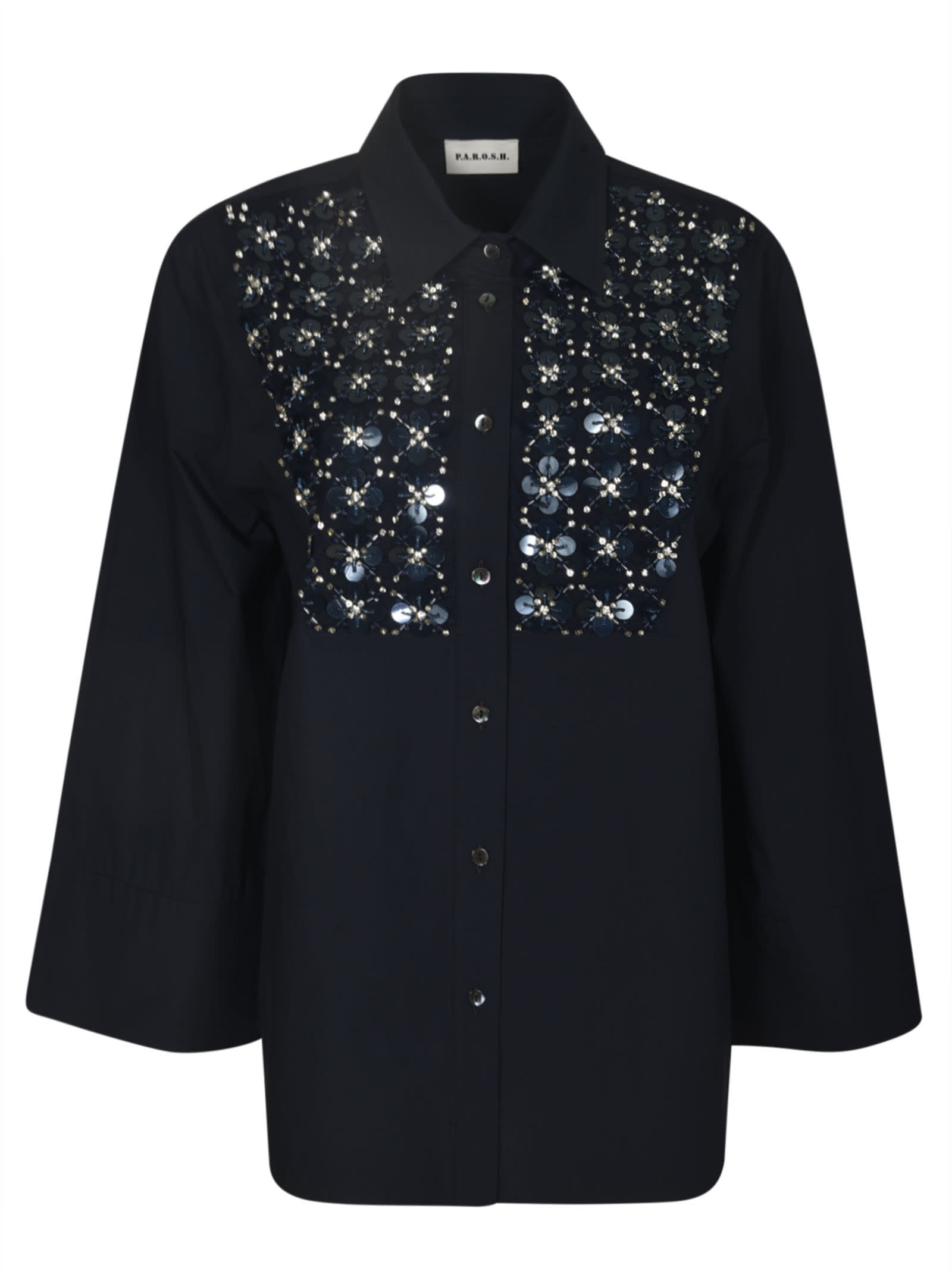 P.a.r.o.s.h Embellished Shirt In Blue