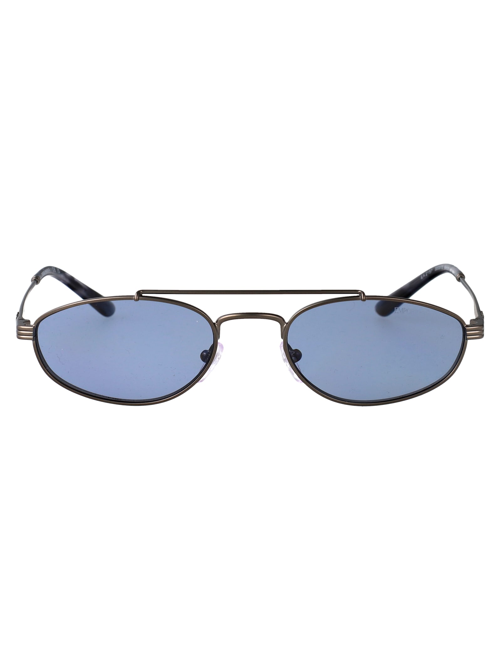 Emporio Armani Gunmetal Opaco Metal Sunglasses In Black