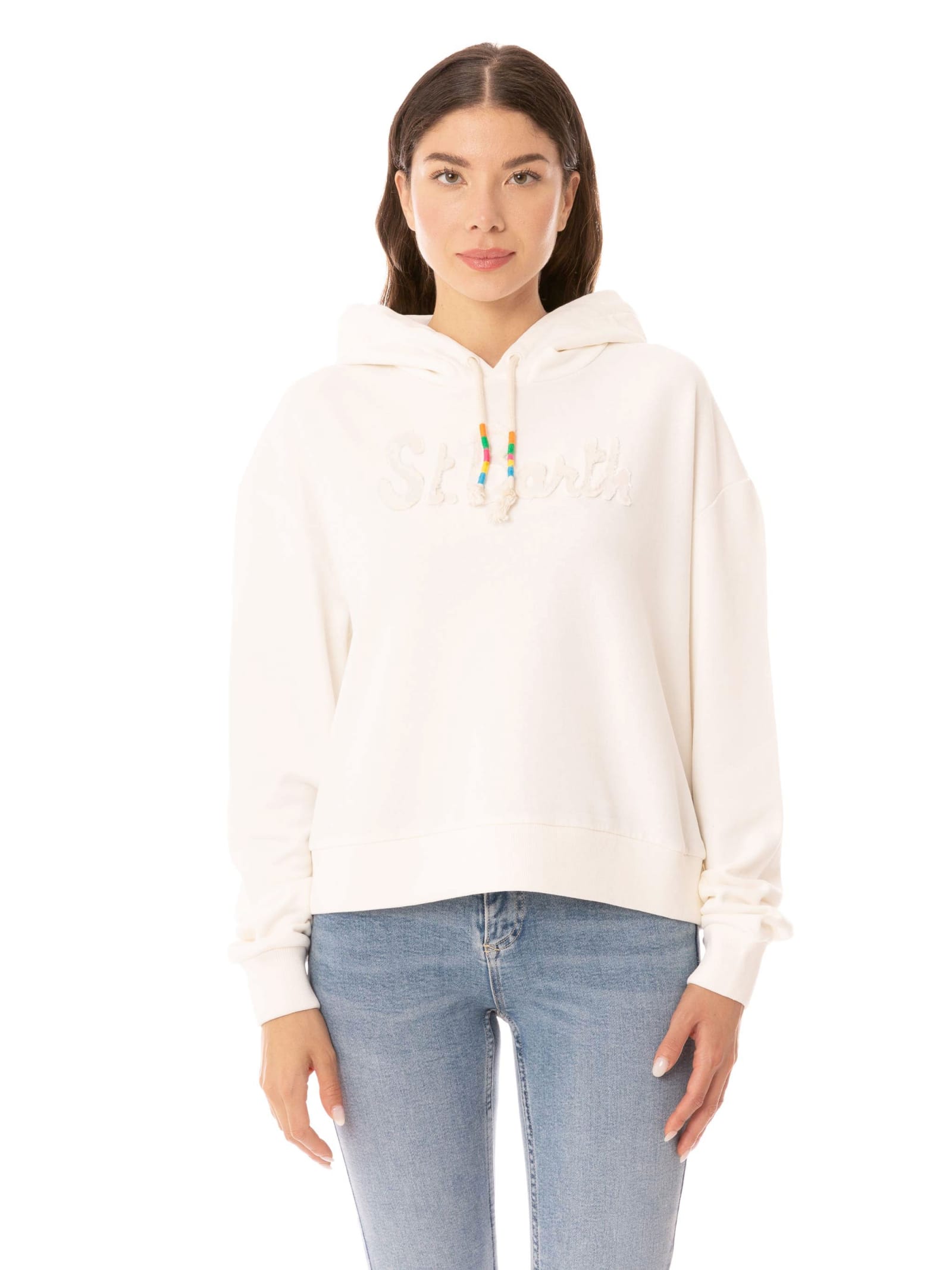Mc2 Saint Barth Cotton Hoodie With Embroidery