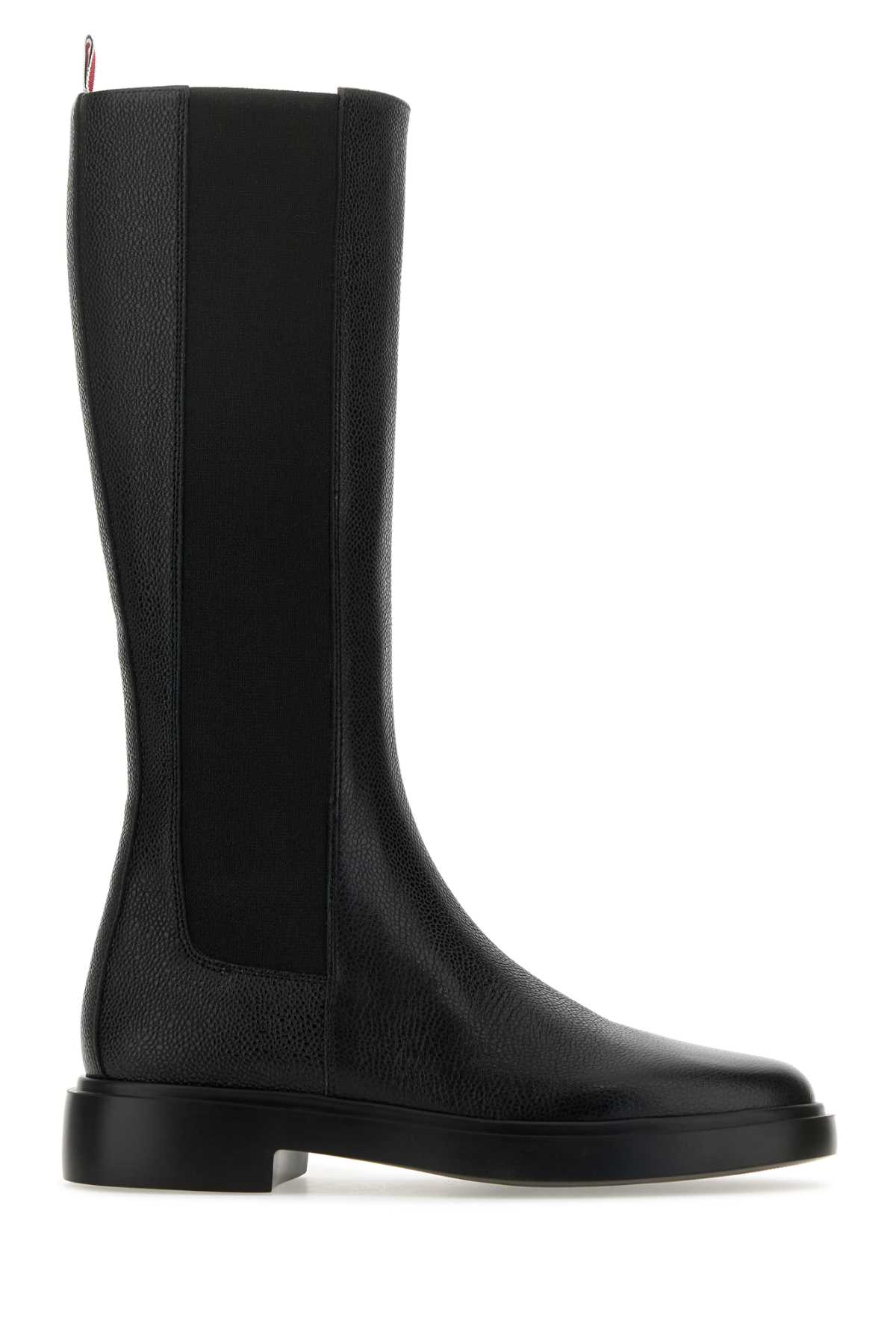 Thom Browne Black Leather Chelsea Boots In 001