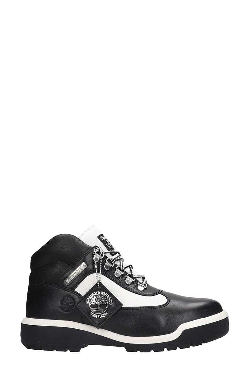 Mastermind Japan Field Boot Combat Boots In White Leather And Fabric