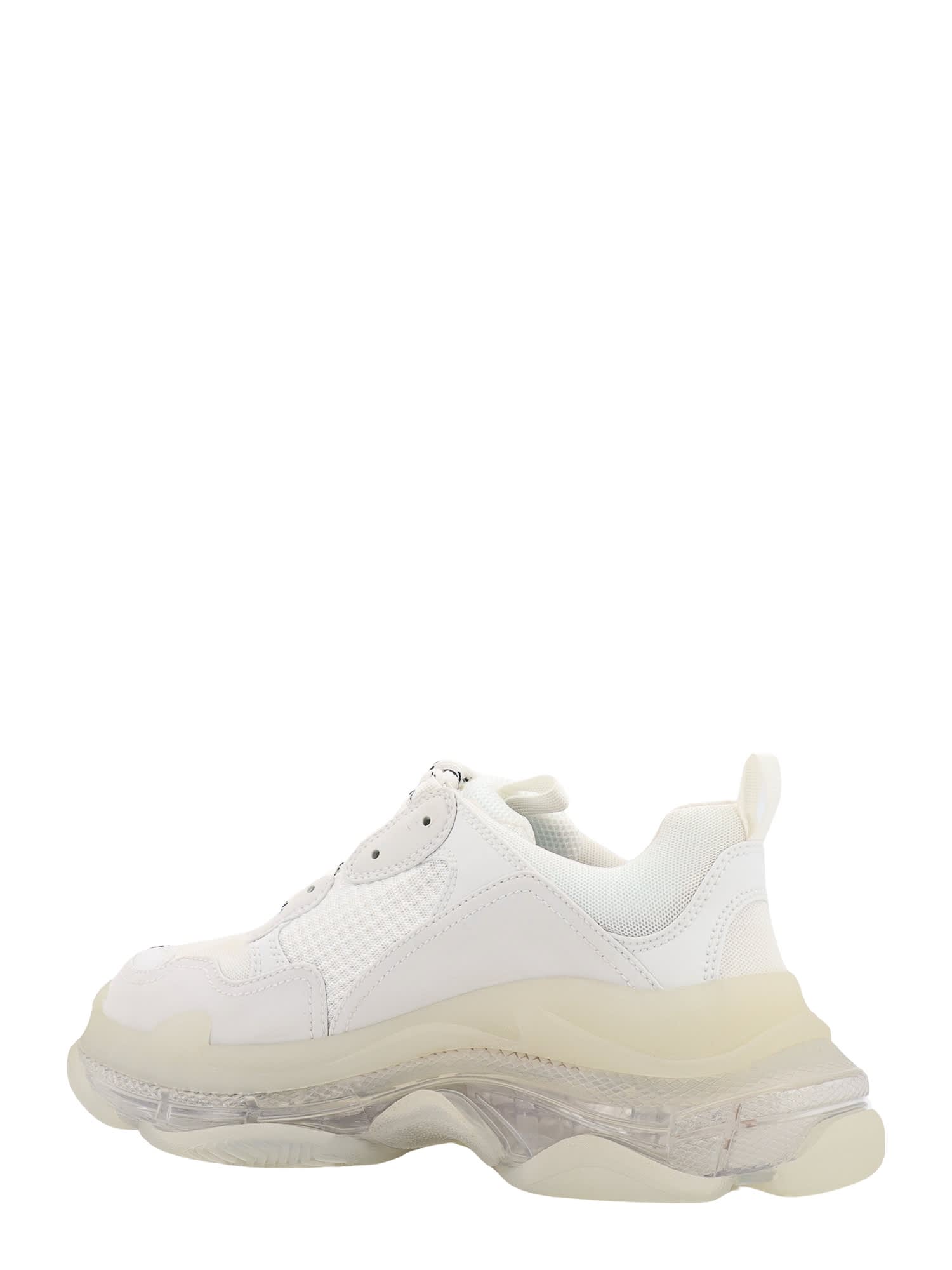 Shop Balenciaga Triple S Clear Sole Sneakers In White