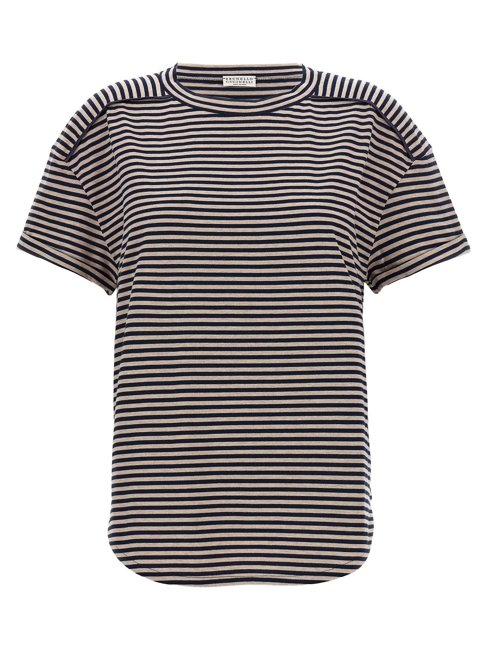Shop Brunello Cucinelli Striped T-shirt In Multicolor