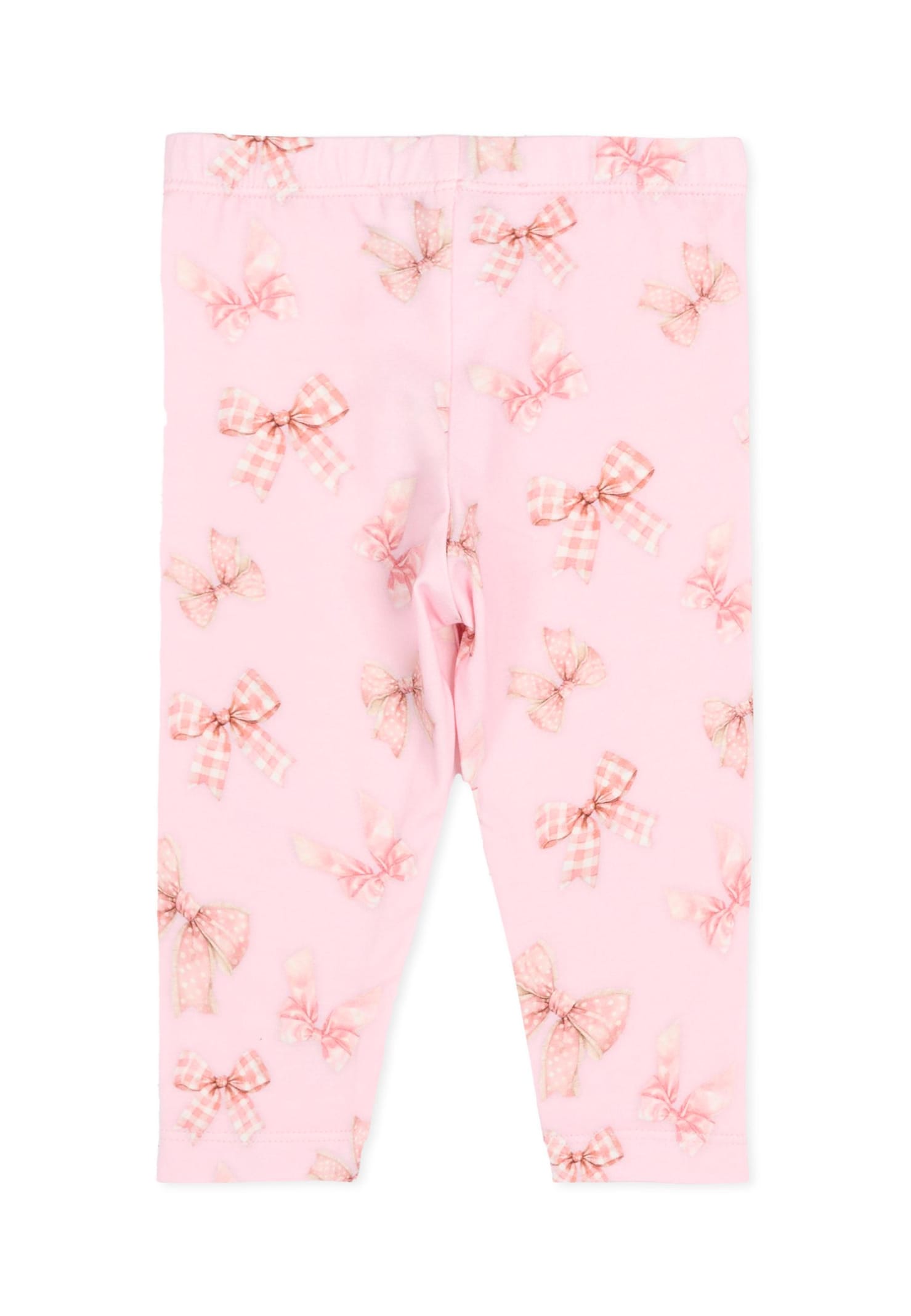 Monnalisa Pink Leggings For Baby Girl With Bows In Purple