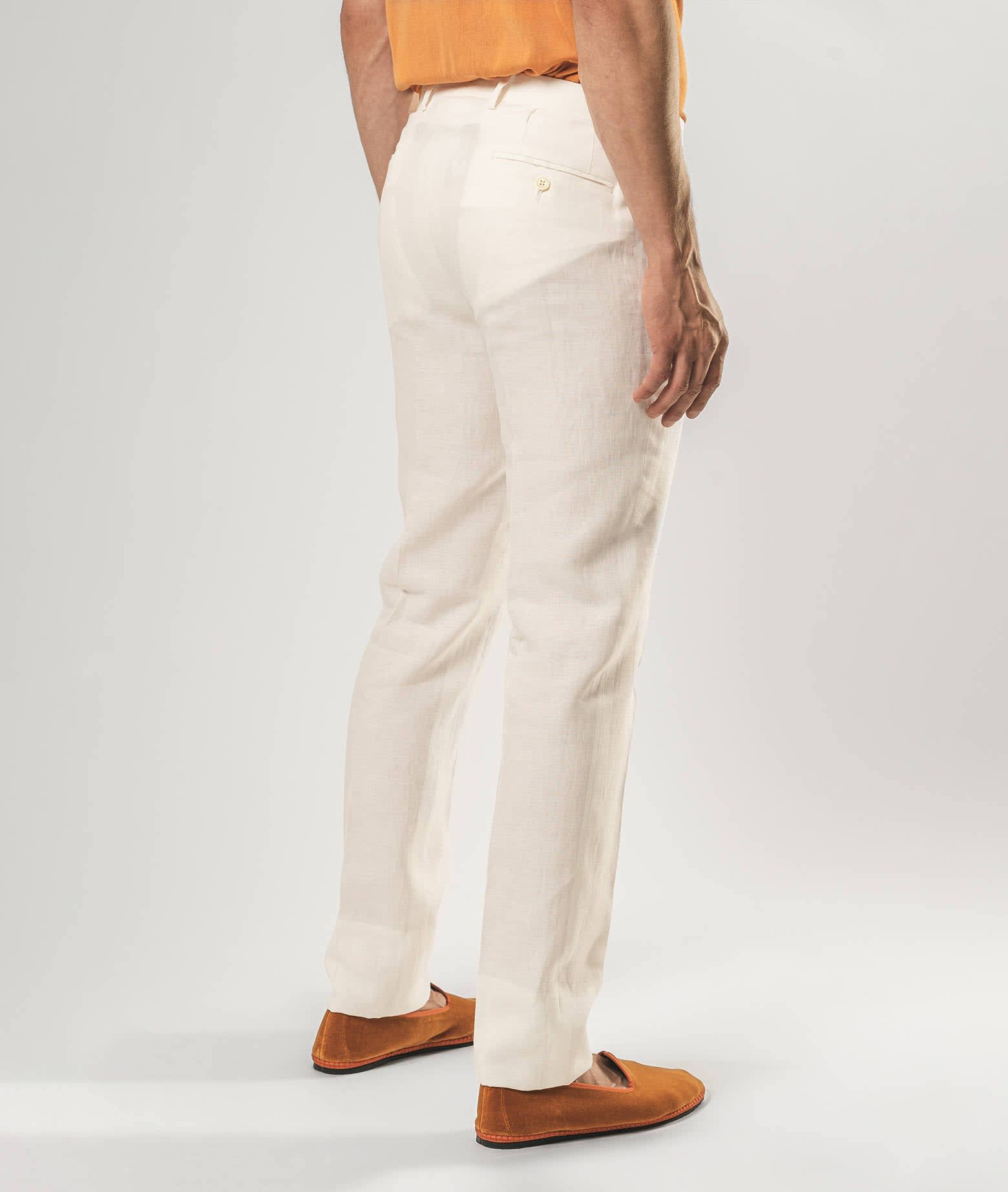 Larusmiani Velvet Trousers Howard Pants In White