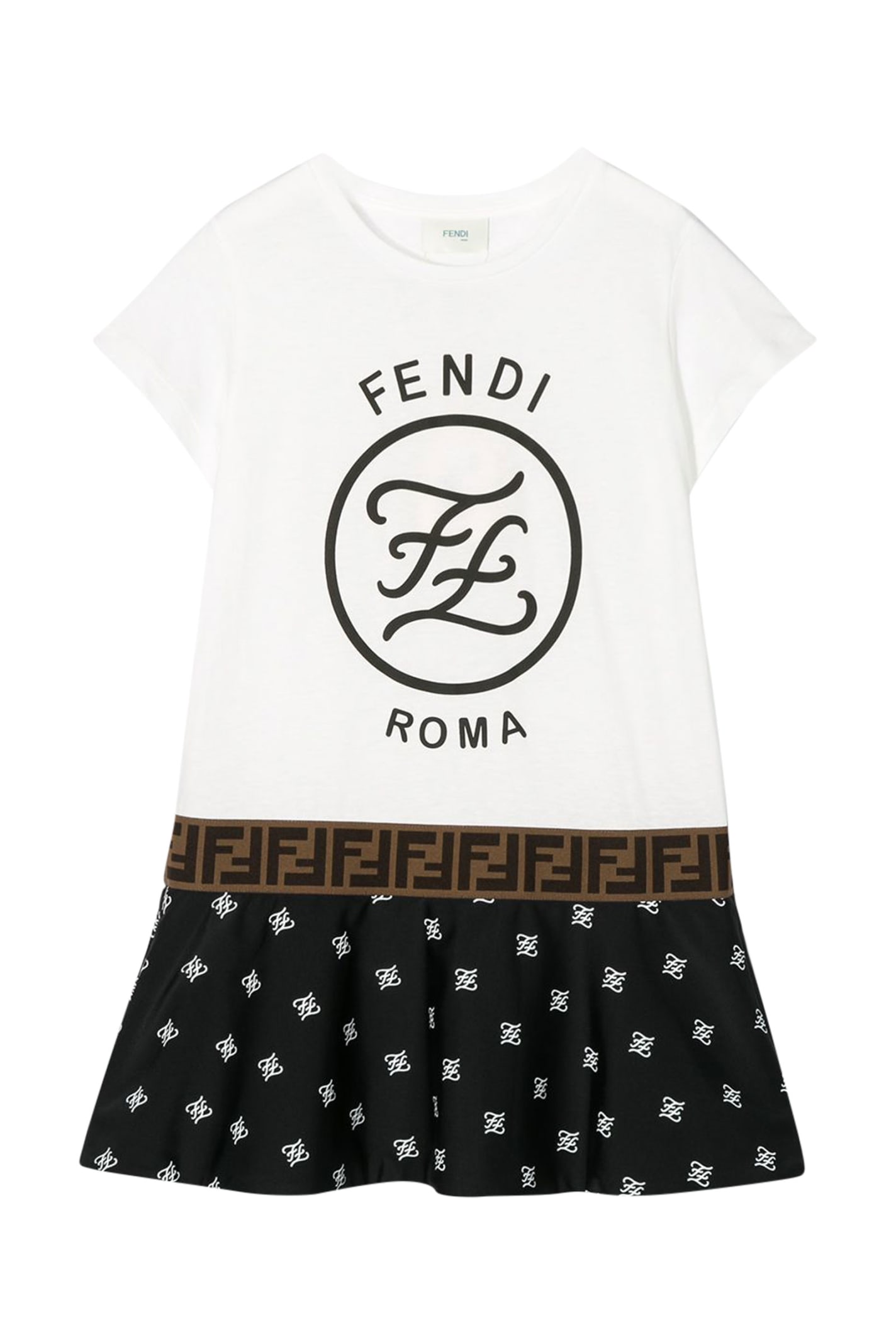 FENDI KIDS PRINTED T-SHIRT MODEL DRESS,11216931