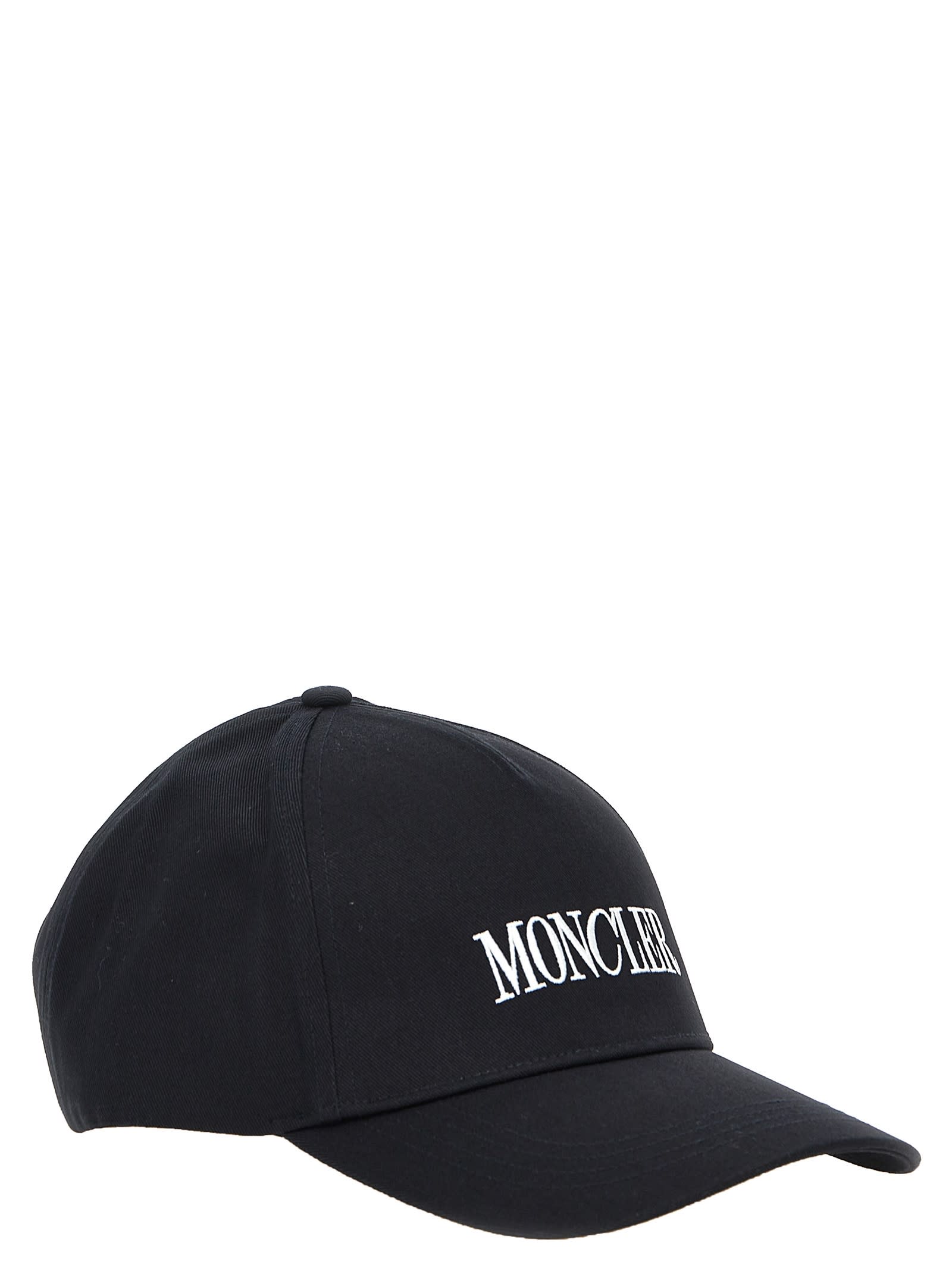 Shop Moncler Logo Embroidery Cap In Black