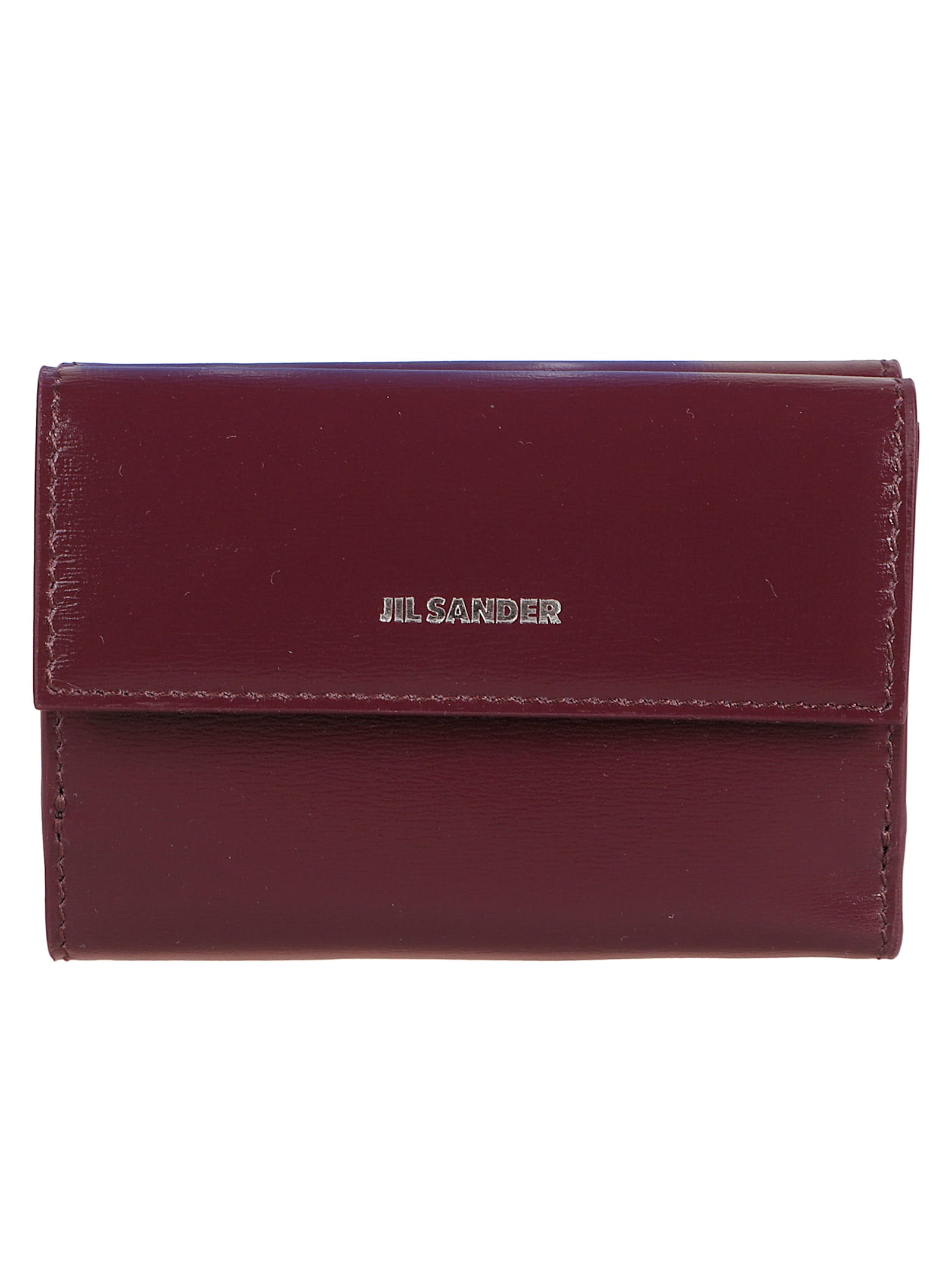 Jil Sander Compact Leather Wallet For Essentials In Brown