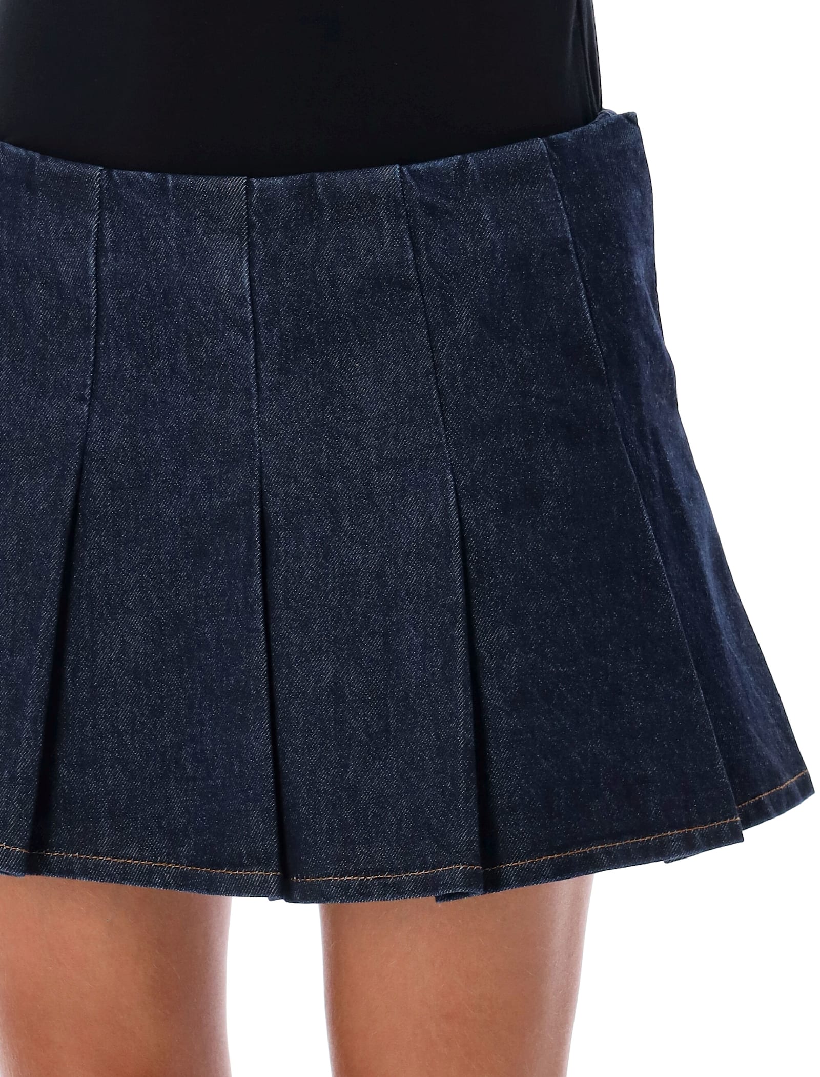 Shop Ser.o.ya Gimlet Mini Skirt In Denim Rinsed