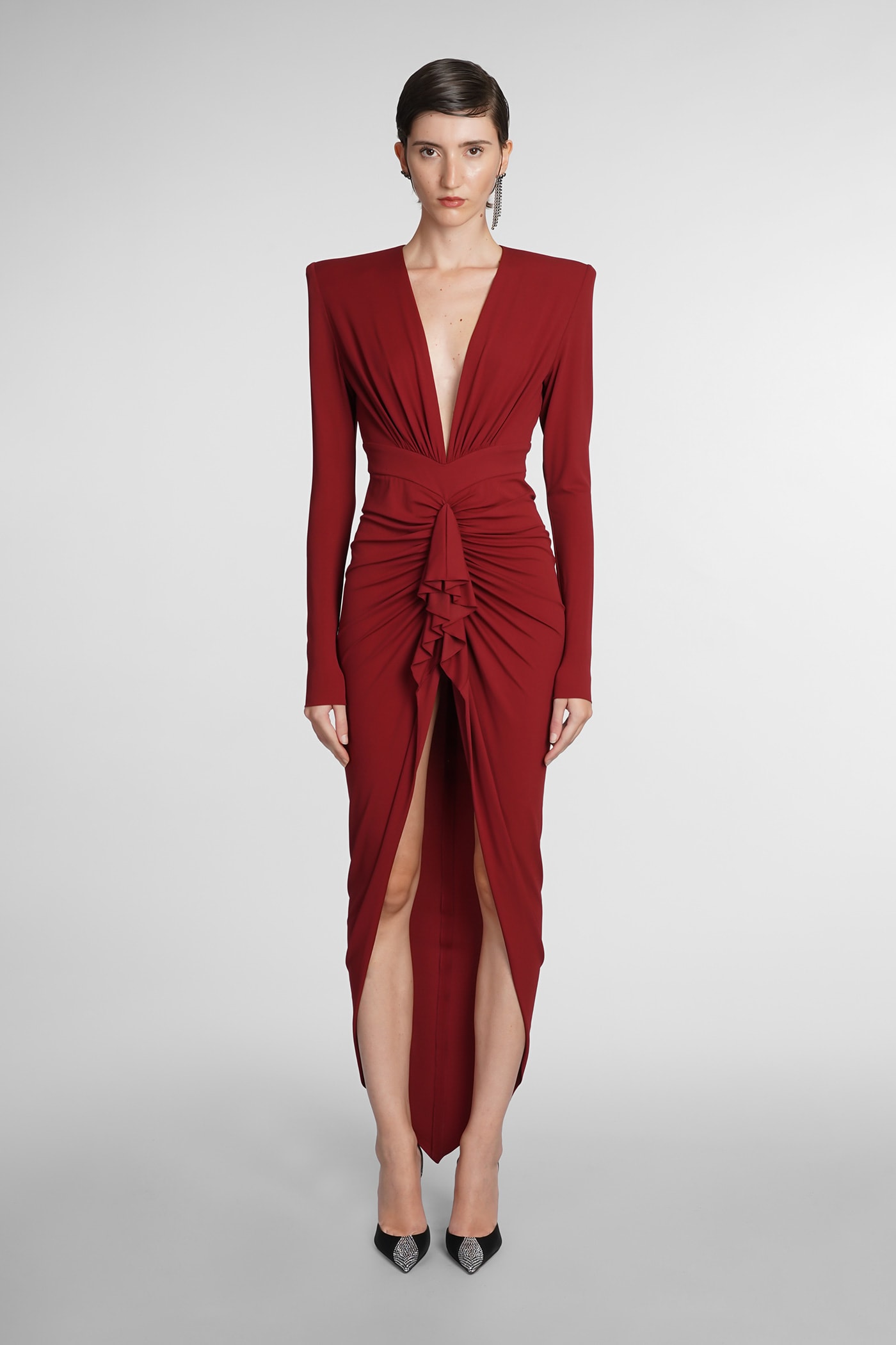 ALEXANDRE VAUTHIER DRESS IN RED VISCOSE