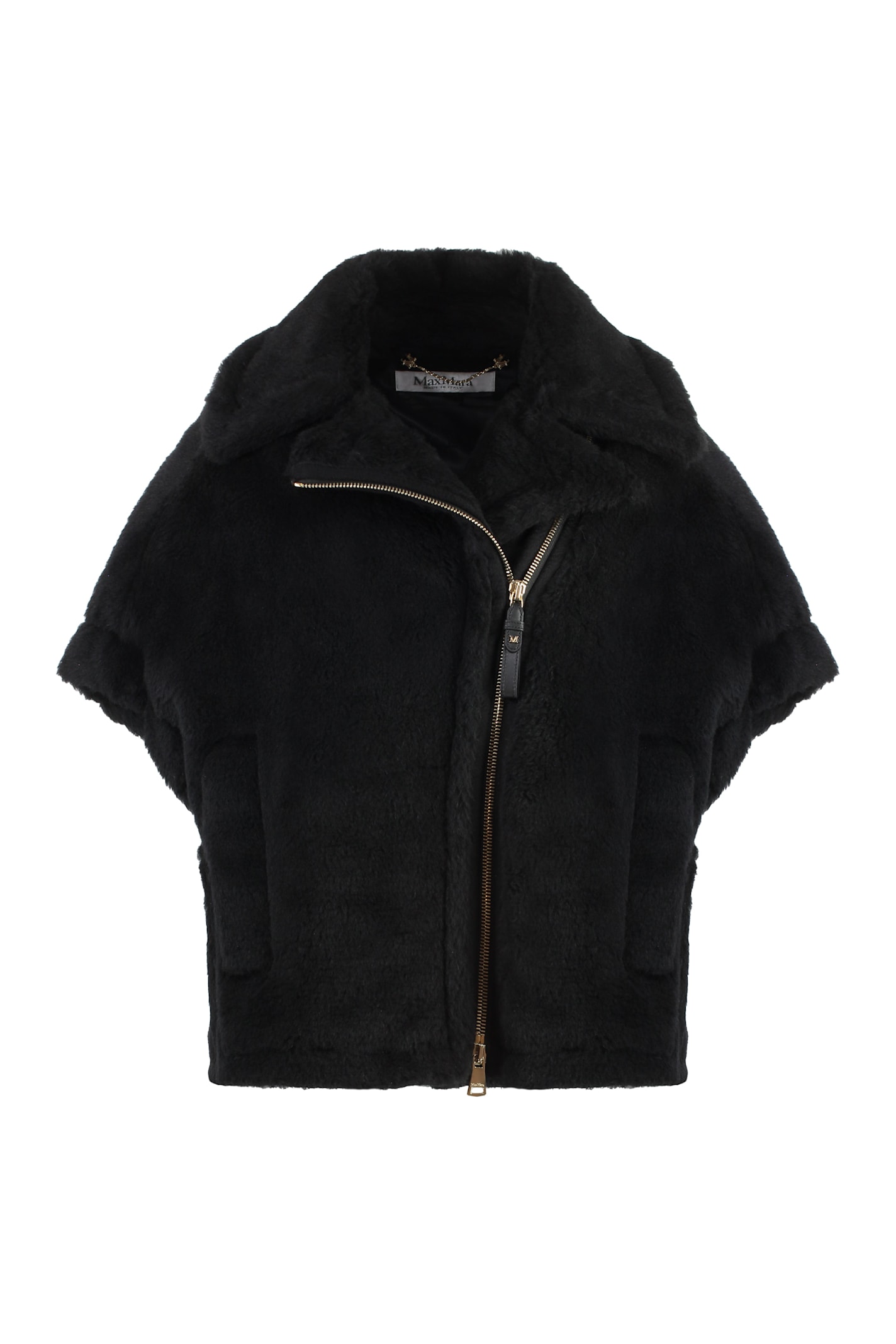 Shop Max Mara Newmanto Vegan Fur Jacket In Black