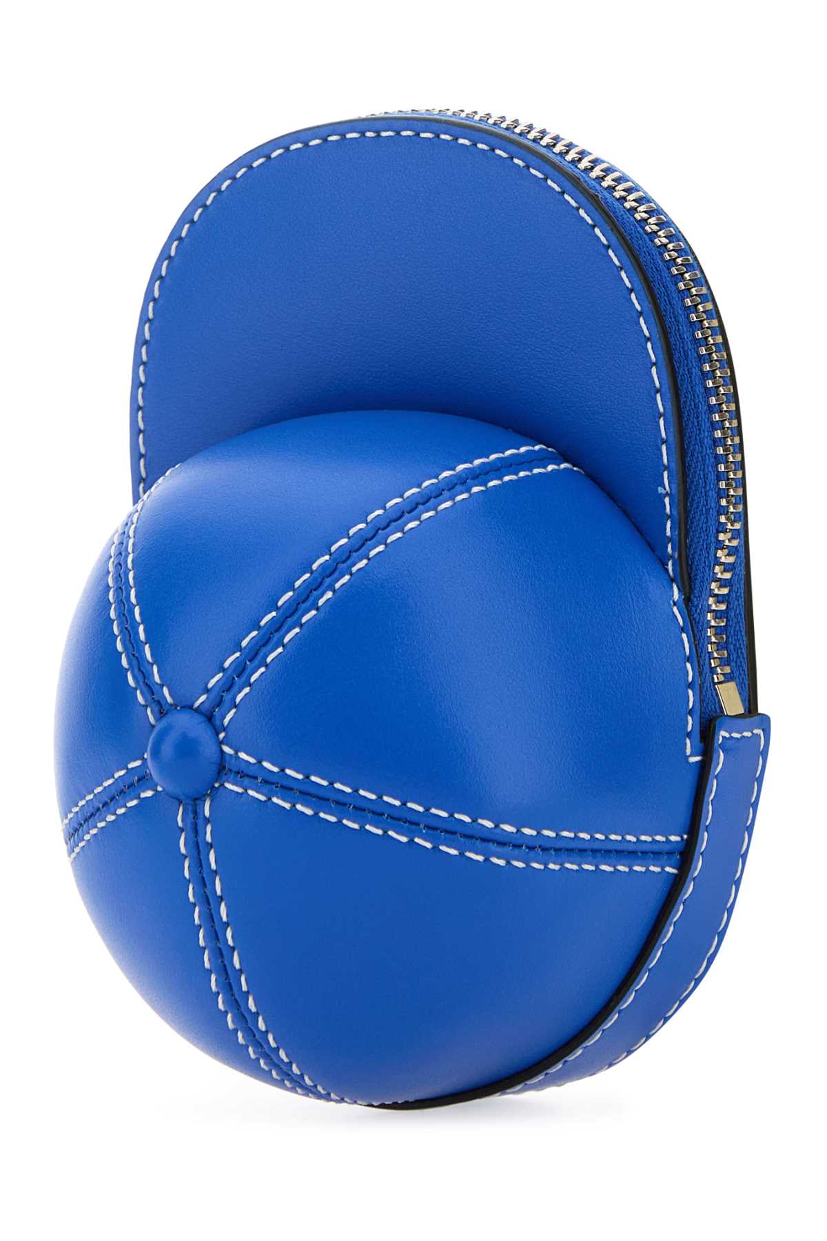 Shop Jw Anderson Blue Leather Mini Cap Crossbody Bag