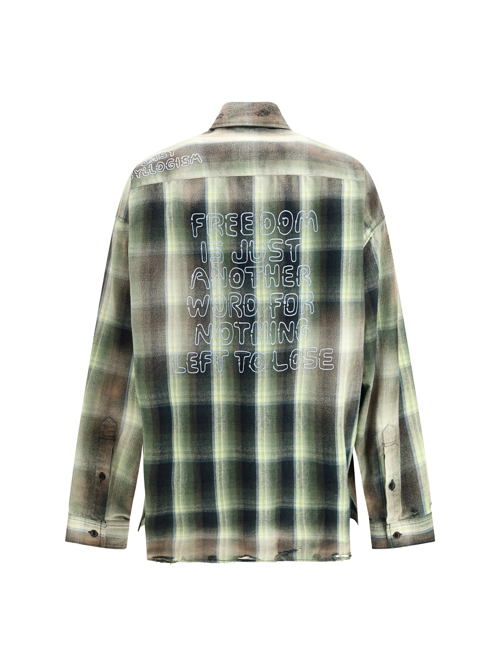 Miharayasuhiro Maison Mihara Yasuhiro Oversized Check Shirt With Distressed Detailing