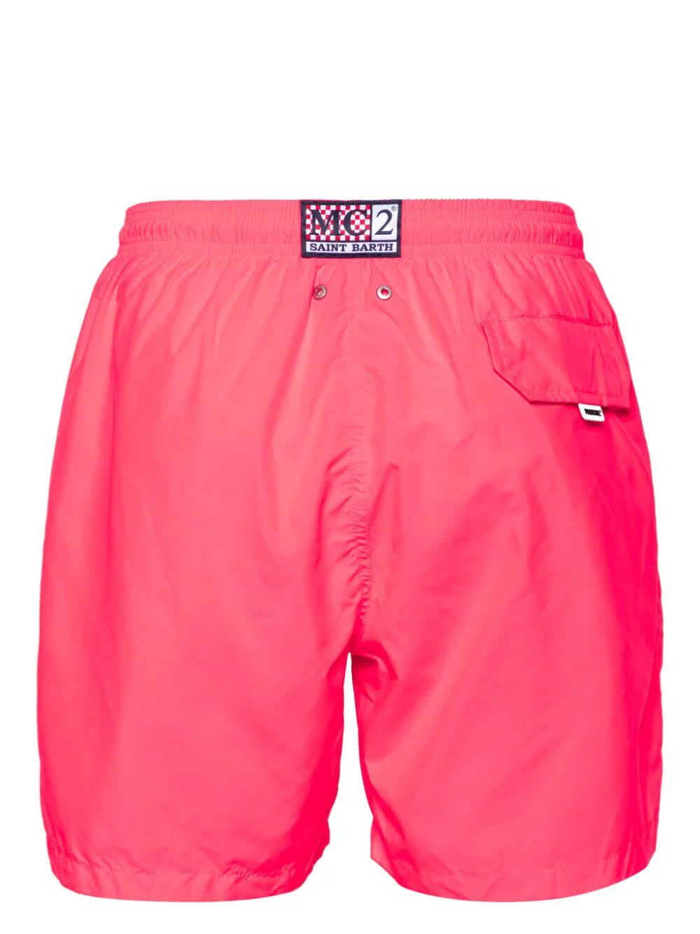 Shop Mc2 Saint Barth Ultralight Swim Short Pantone In Fluo Red