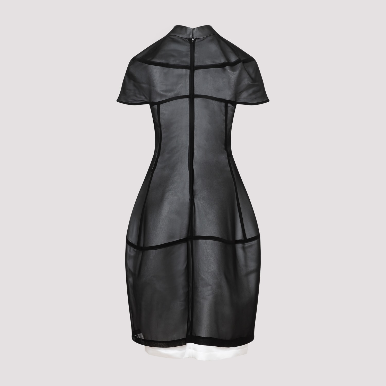 Shop Comme Des Garçons Polyester Mini Dress In Black White