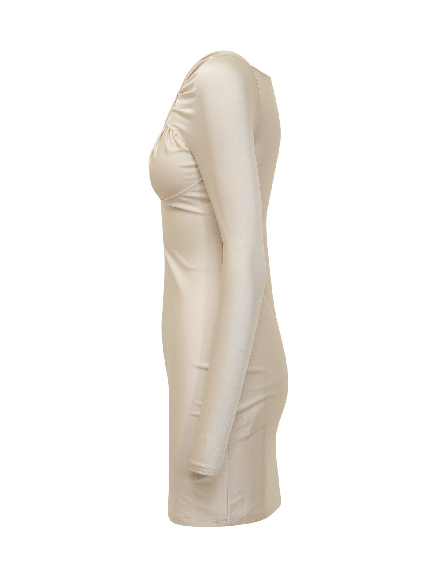 Shop Coperni Dress With Knot In Beige