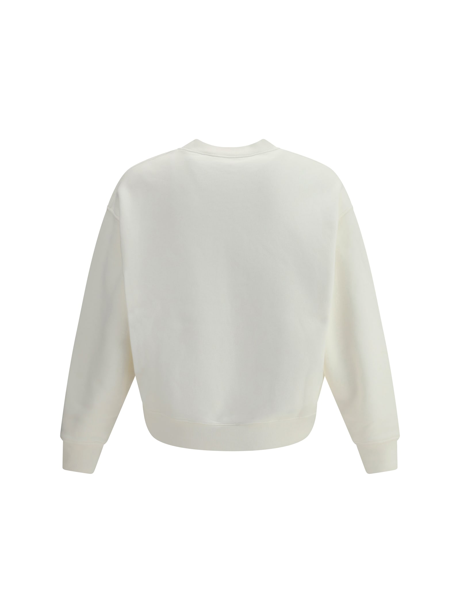 Palm Angels White Cotton Sweatshirt In White