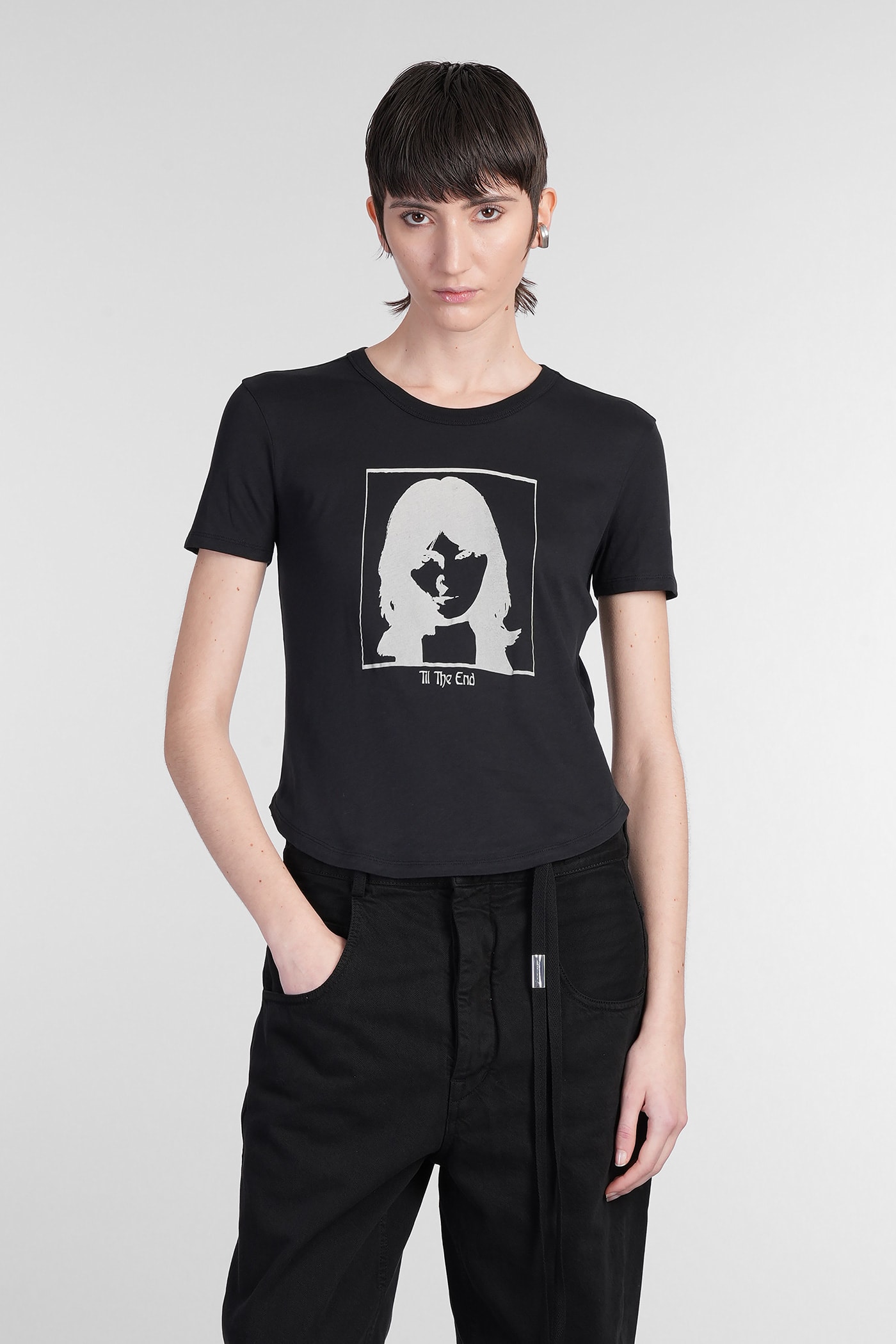 T-shirt In Black Cotton