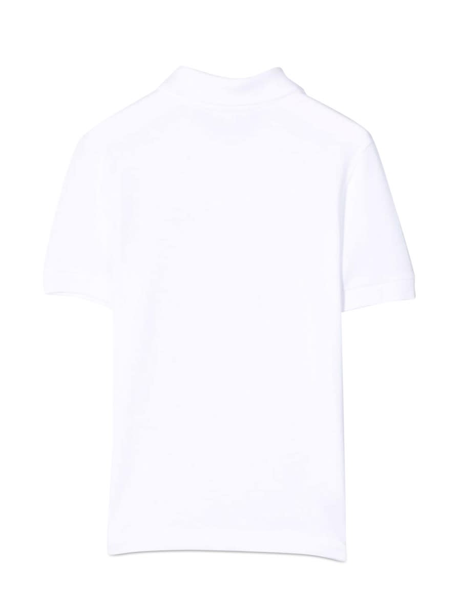 Lacoste Kids' Logo-embroidered Short-sleeved Polo Shirt In White