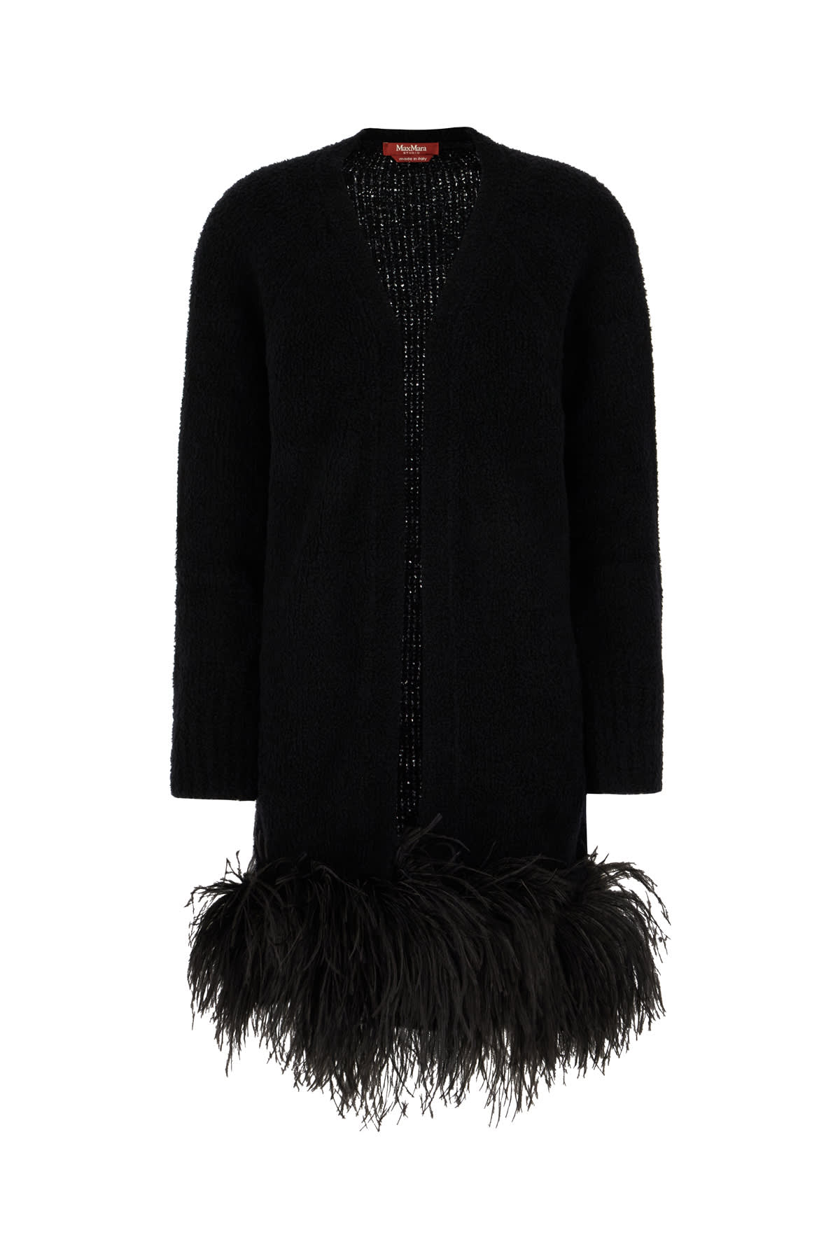 Black Wool Blend Cardigan